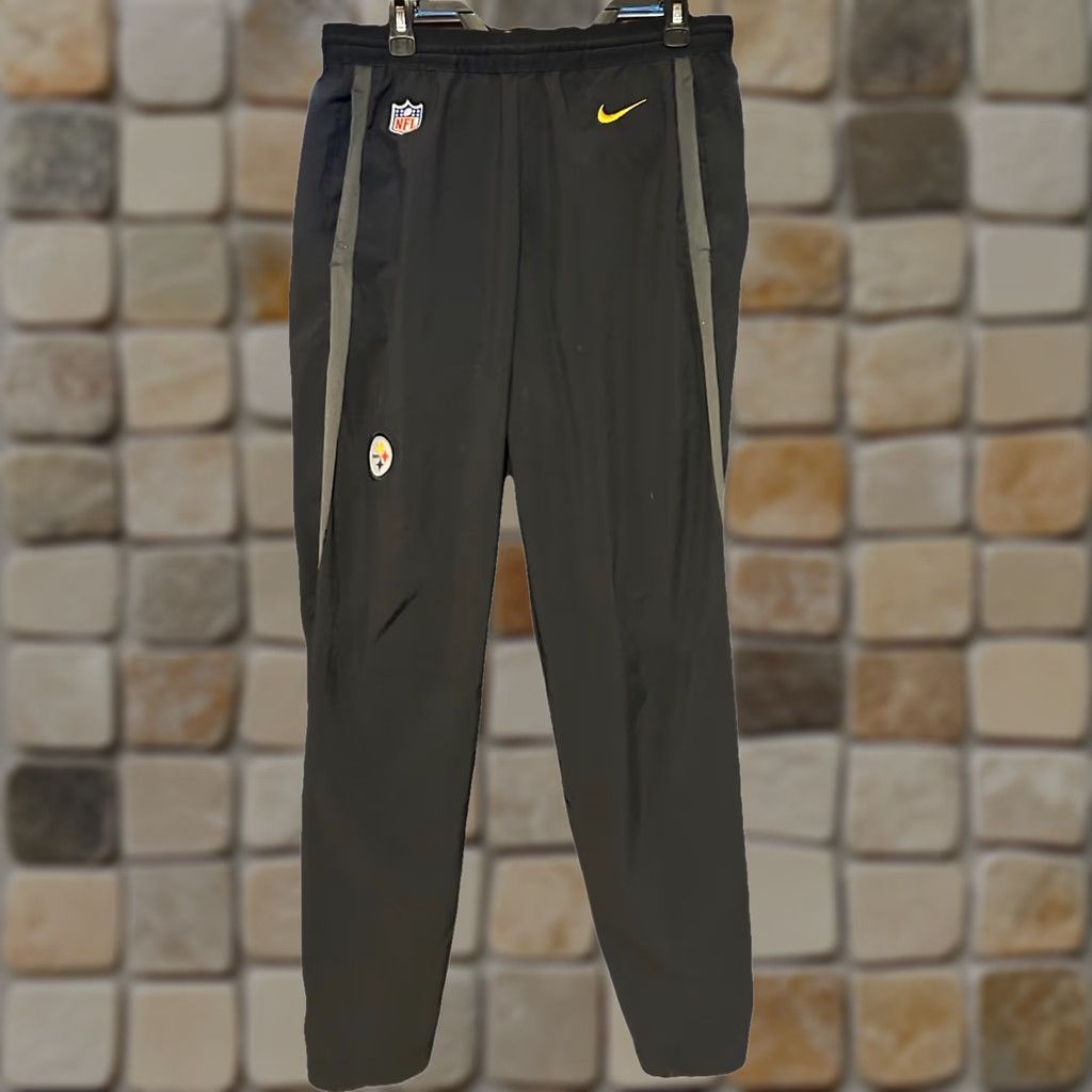 Nike Nike Steelers Dri Fit Tack Joggers Pants Men M Black NFL Elastic Waist Size US 31 - 1 Thumbnail