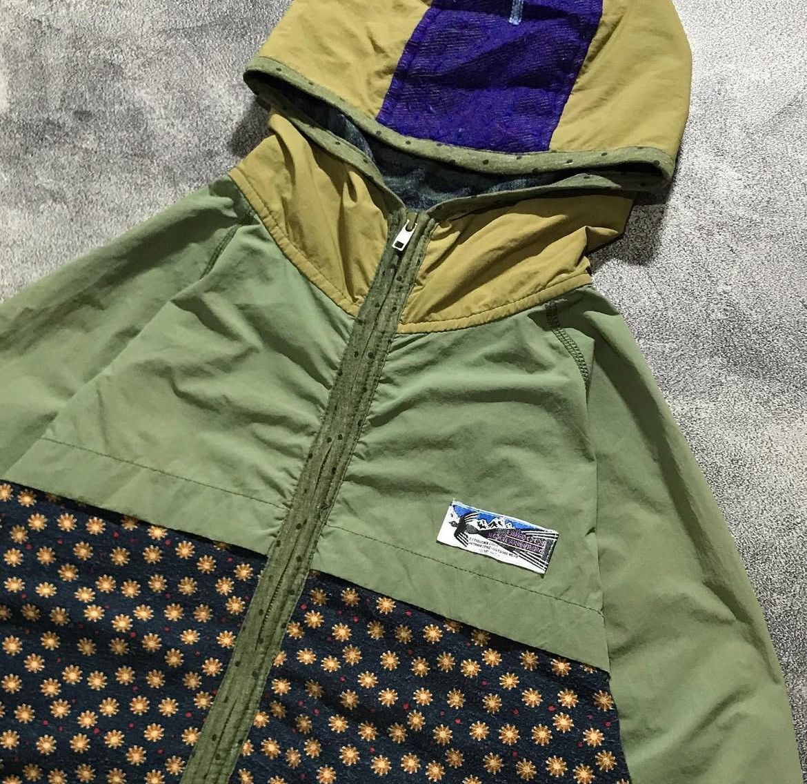 Japanese Brand 2000s Archival Marine Pattern Hybrid Hodded y2k Lgb Size US M / EU 48-50 / 2 - 2 Thumbnail