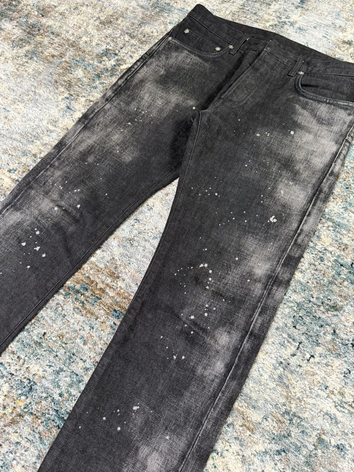 Dior Dior Homme 2014 Black Paint Splatter/ Bleach Denim Size US 30 / EU 46 - 3 Thumbnail