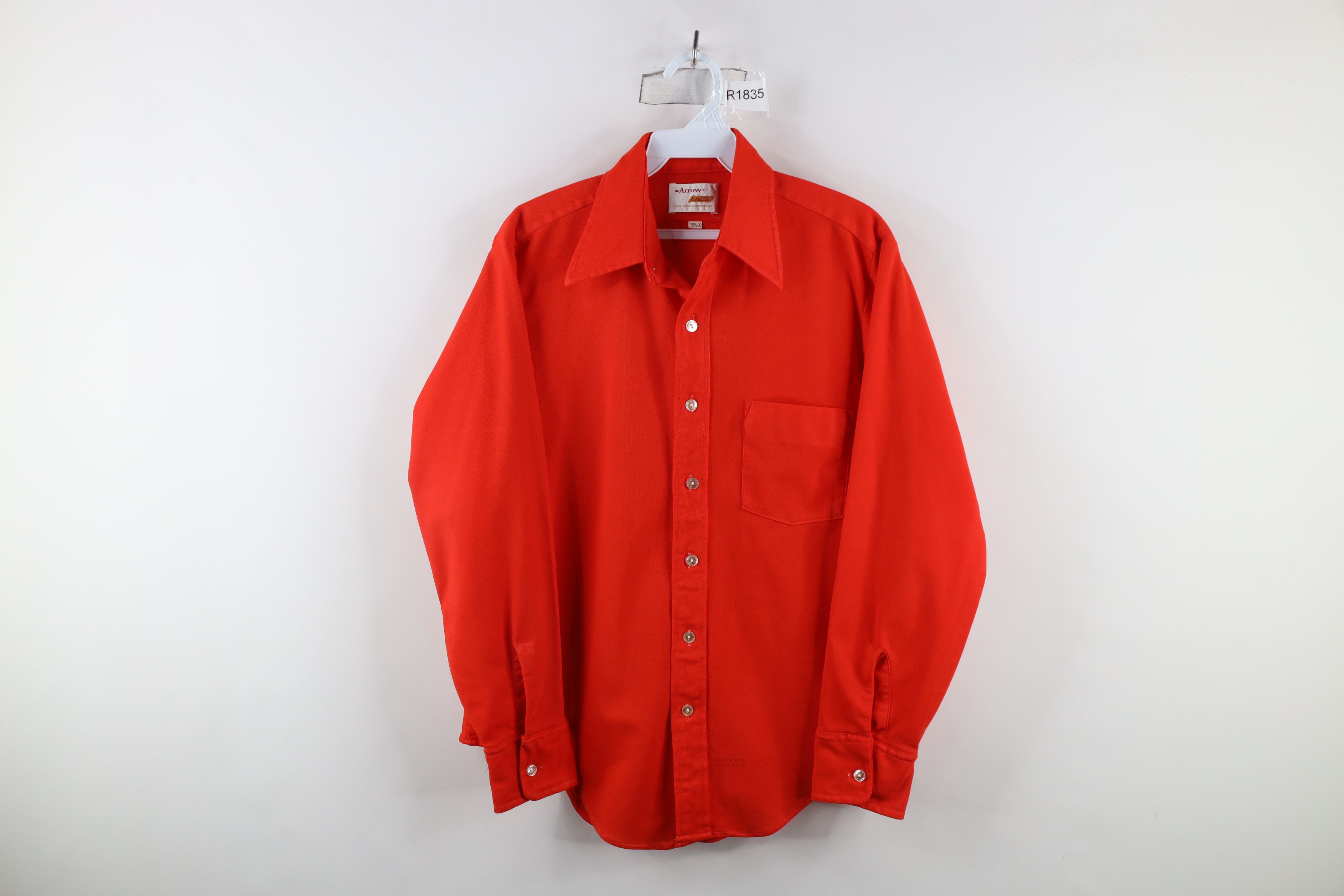 Vintage Vintage 60s 70s Streetwear Collared Button Shirt Red USA Size US M / EU 48-50 / 2 - 1 Thumbnail