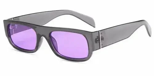 Electric Visual Black Purple Square Sunglasses Retro Punk Archive Vibe Size ONE SIZE - 2 Thumbnail