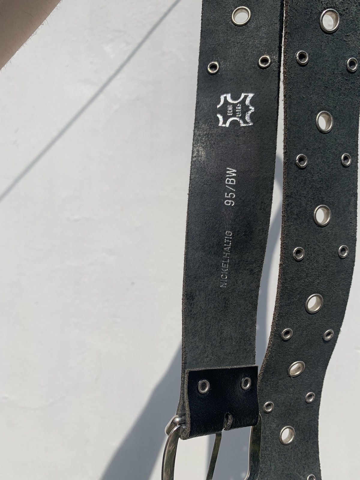 Japanese Brand Vintage 90s Dark Leather Designer Y2K Punk Rhinestones Belt Size ONE SIZE - 11 Thumbnail