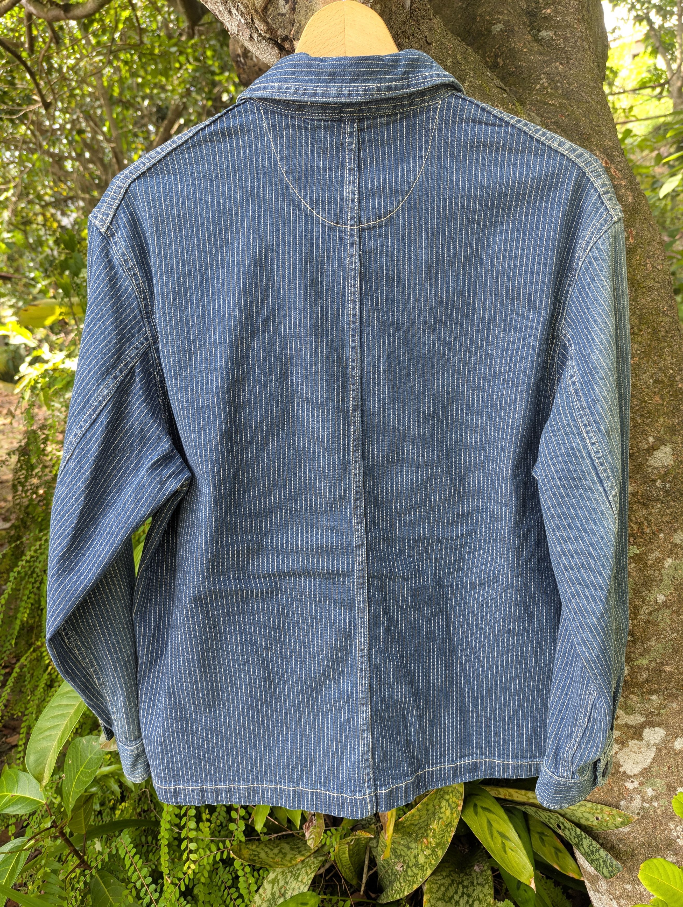 Uniqlo Faded Wabash Jacket Indigo Hickory Stripe Japan Size US M / EU 48-50 / 2 - 9 Thumbnail