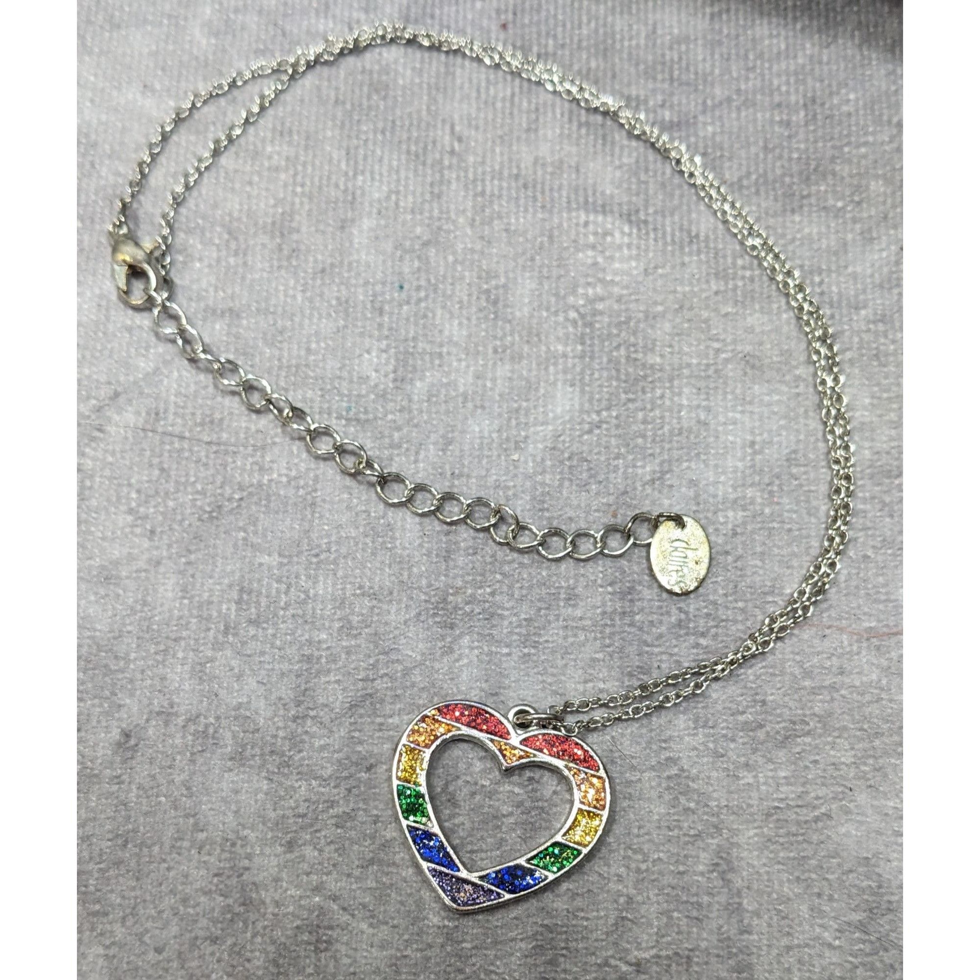 Other Claires Y2K Rainbow Glitter Open Heart Necklace Size ONE SIZE - 7 Thumbnail