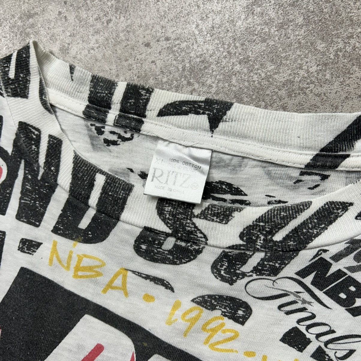 NBA × Vintage VTG PORTLAND TRAIL BLAZERS 1992 NBA FINALS T's AOP T-SHIRT Size US XL / EU 56 / 4 - 8 Thumbnail