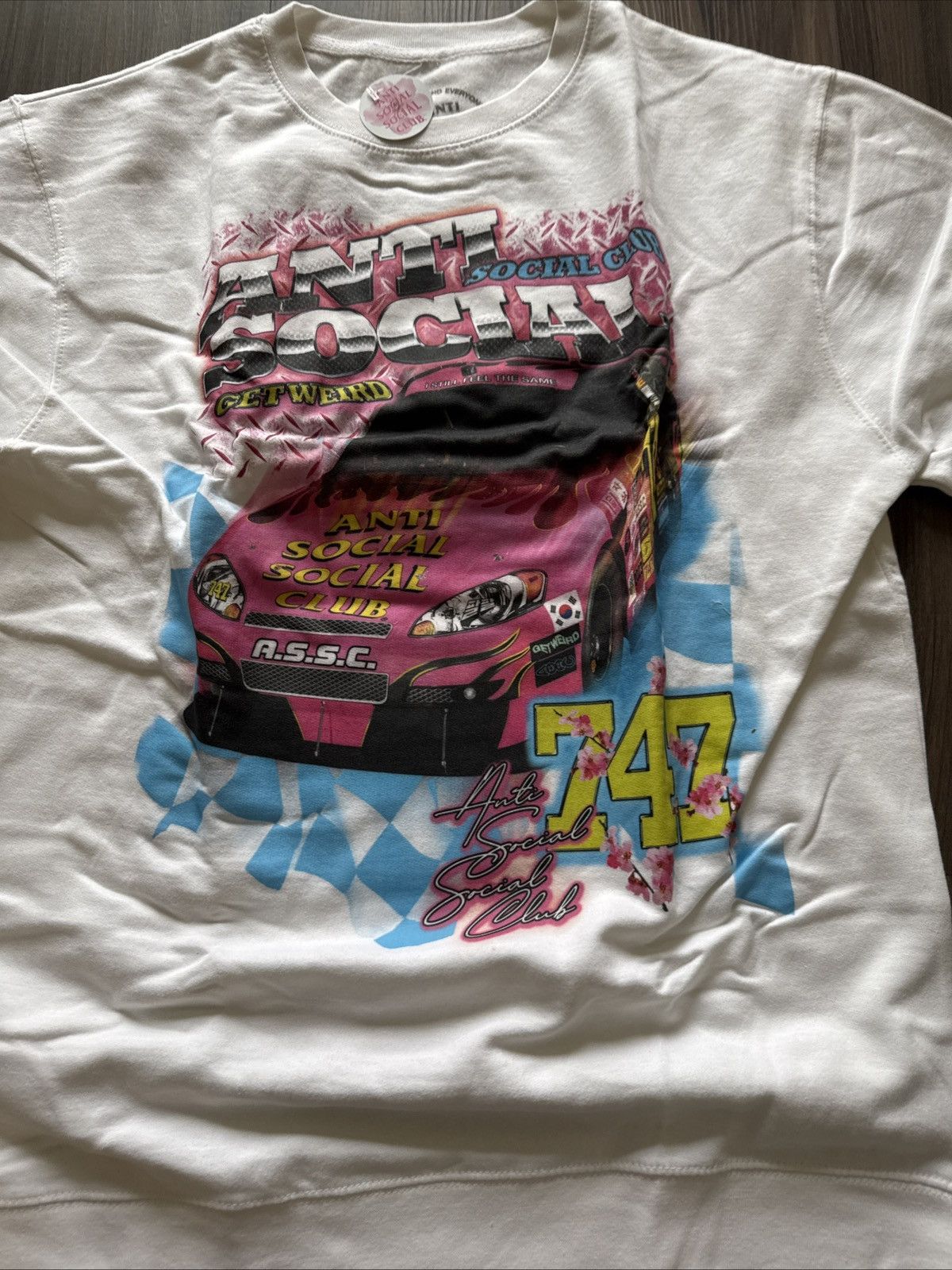 Anti Social Social Club × NASCAR Anti Social Social Club Speechless Crewneck White - Size L Size US L / EU 52-54 / 3 - 2 Thumbnail