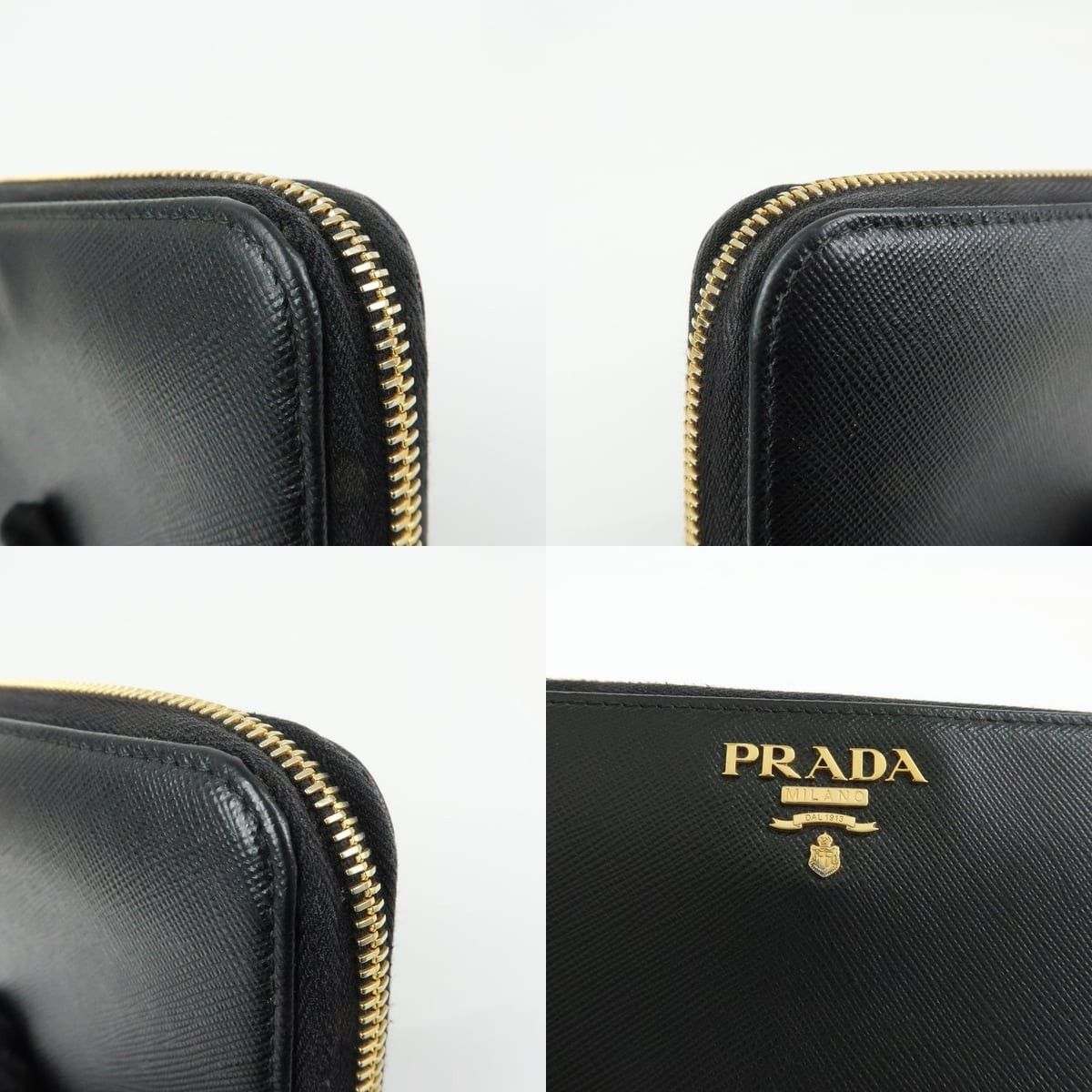Prada Prada Saffiano Zip Around Wallet Black Size ONE SIZE - 5 Thumbnail