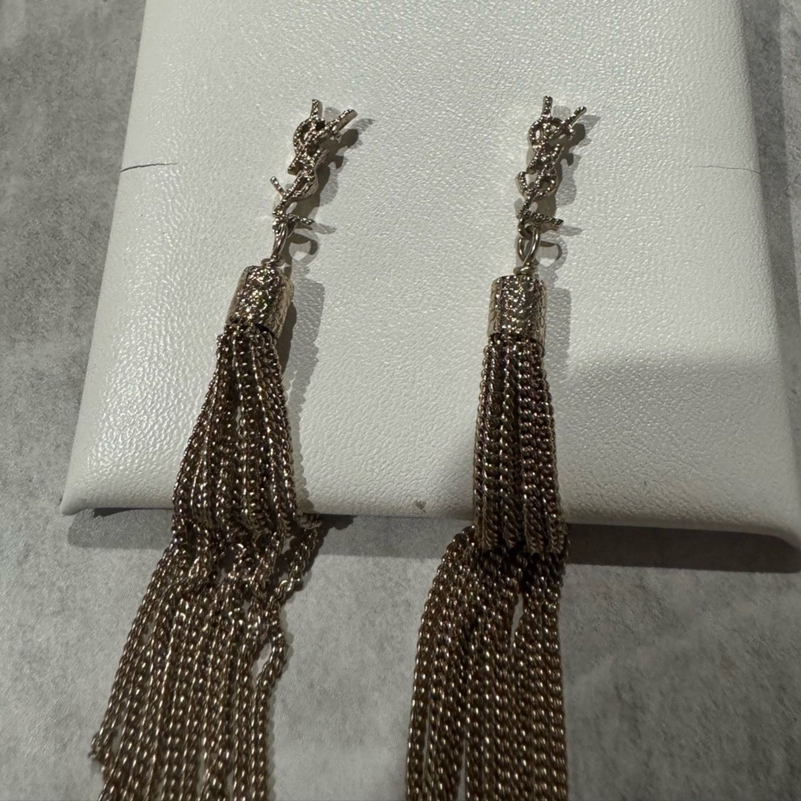 Yves Saint Laurent YSL Gold Tassel Earrings Size ONE SIZE - 7 Thumbnail