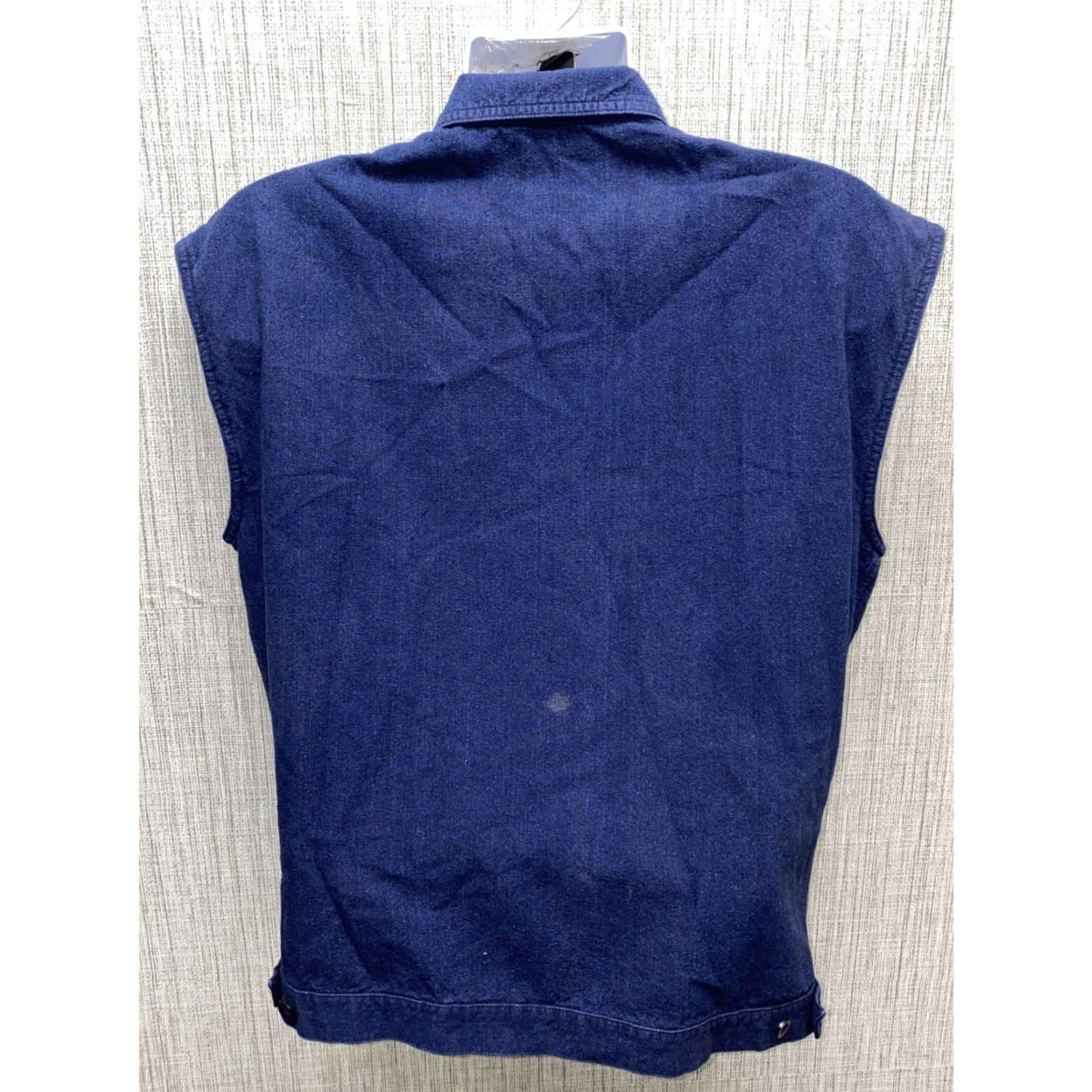 Vintage Jean-Paul Germain Blue Cotton Full Zip Mens Vest Size Medium Size 40R - 4 Thumbnail