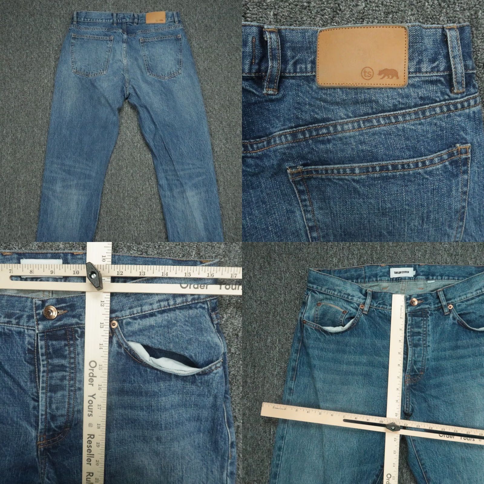 Taylor Stitch Taylor Stitch Jeans Mens 32x34 Blue Denim 5-Pocket Button Straight Pants Size US 32 / EU 48 - 8 Thumbnail