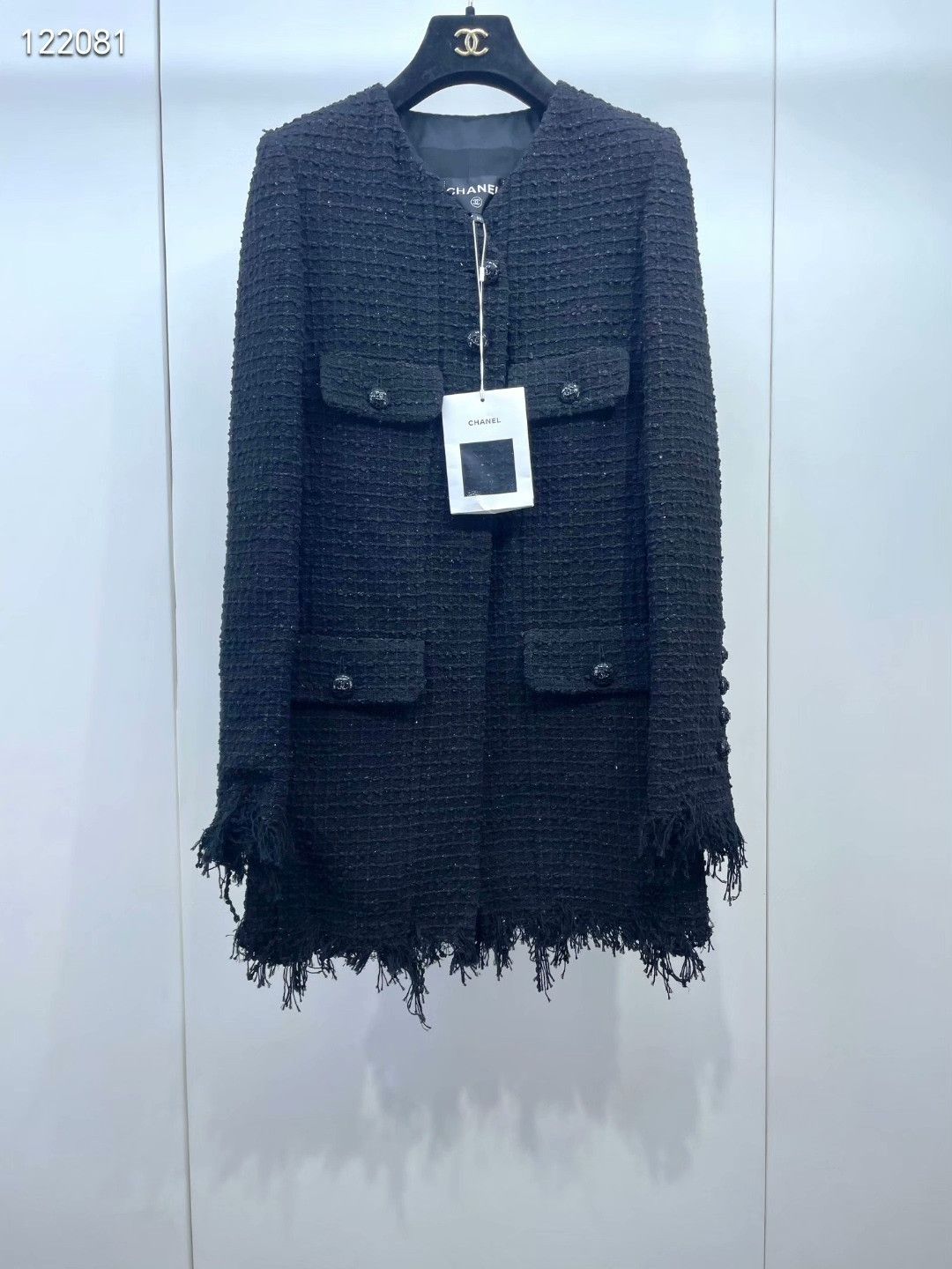 Chanel Chanel 22C Black Shimmer Fringe Coat Size XXS / US 00 / IT 34 - 1 Thumbnail
