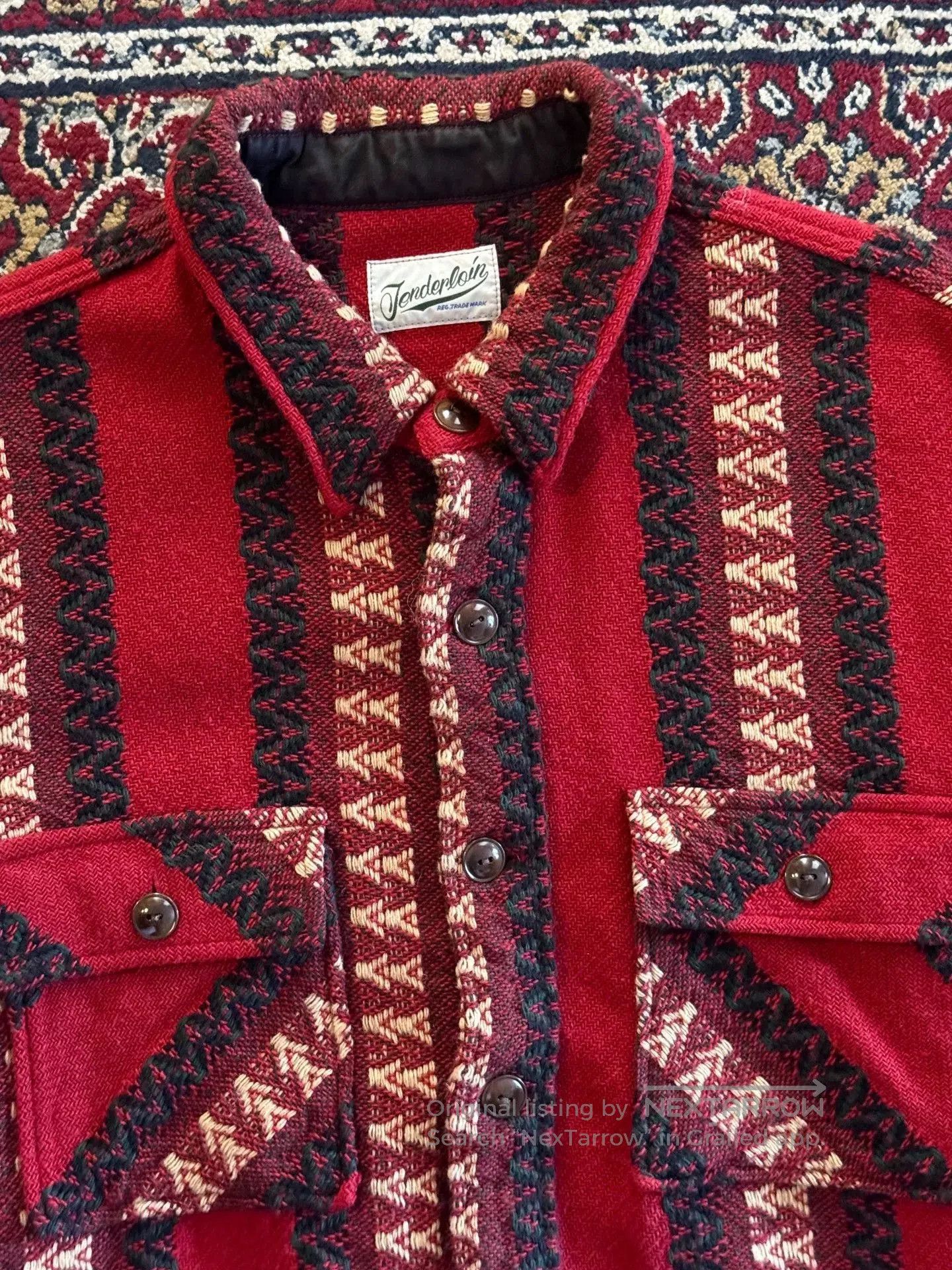 Tenderloin Tenderloin Red Stripe Wool Shirt. Size US L / EU 52-54 / 3 - 2 Thumbnail
