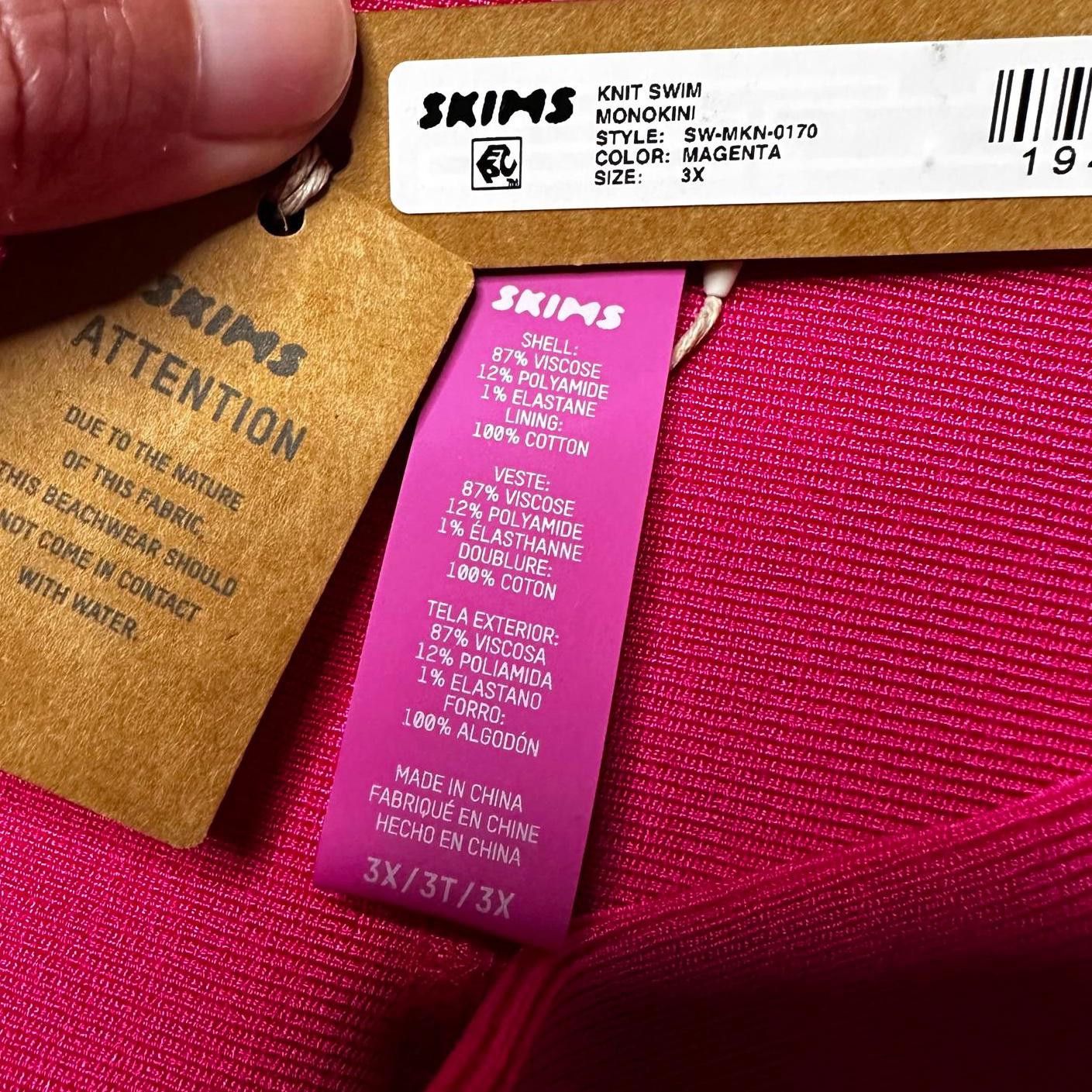 NWT Skims Knit Swim Monokini in Magenta Women’s 3X