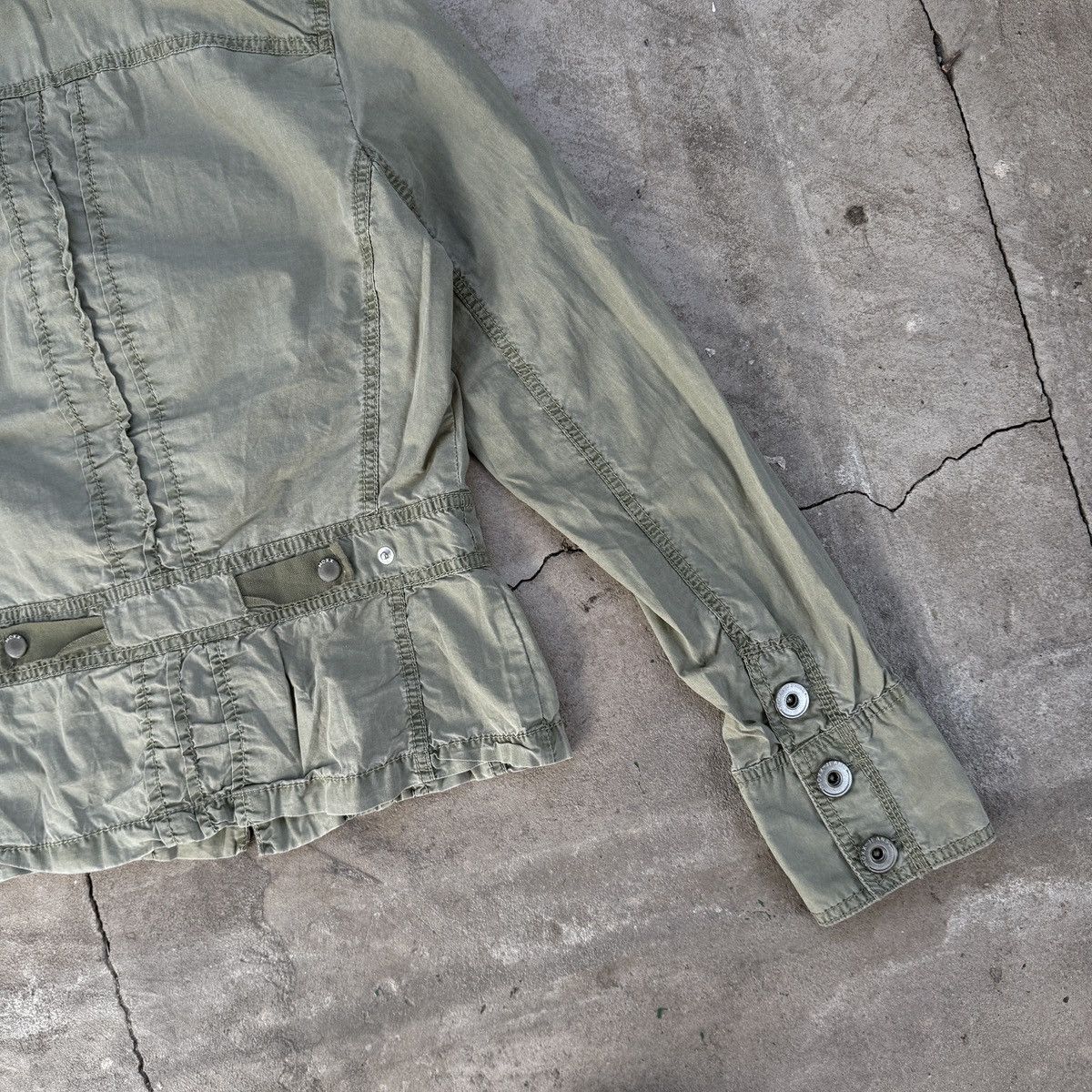 20471120 Mexx Archive Bondage Pockets Olive Khaki Military Jacket Size M / US 6-8 / IT 42-44 - 6 Thumbnail