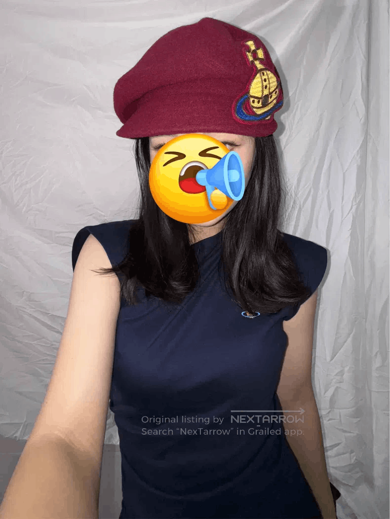 Vivienne Westwood Vivienne Westwood Dark Red Saturn Newsboy Cap Size ONE SIZE - 3 Thumbnail