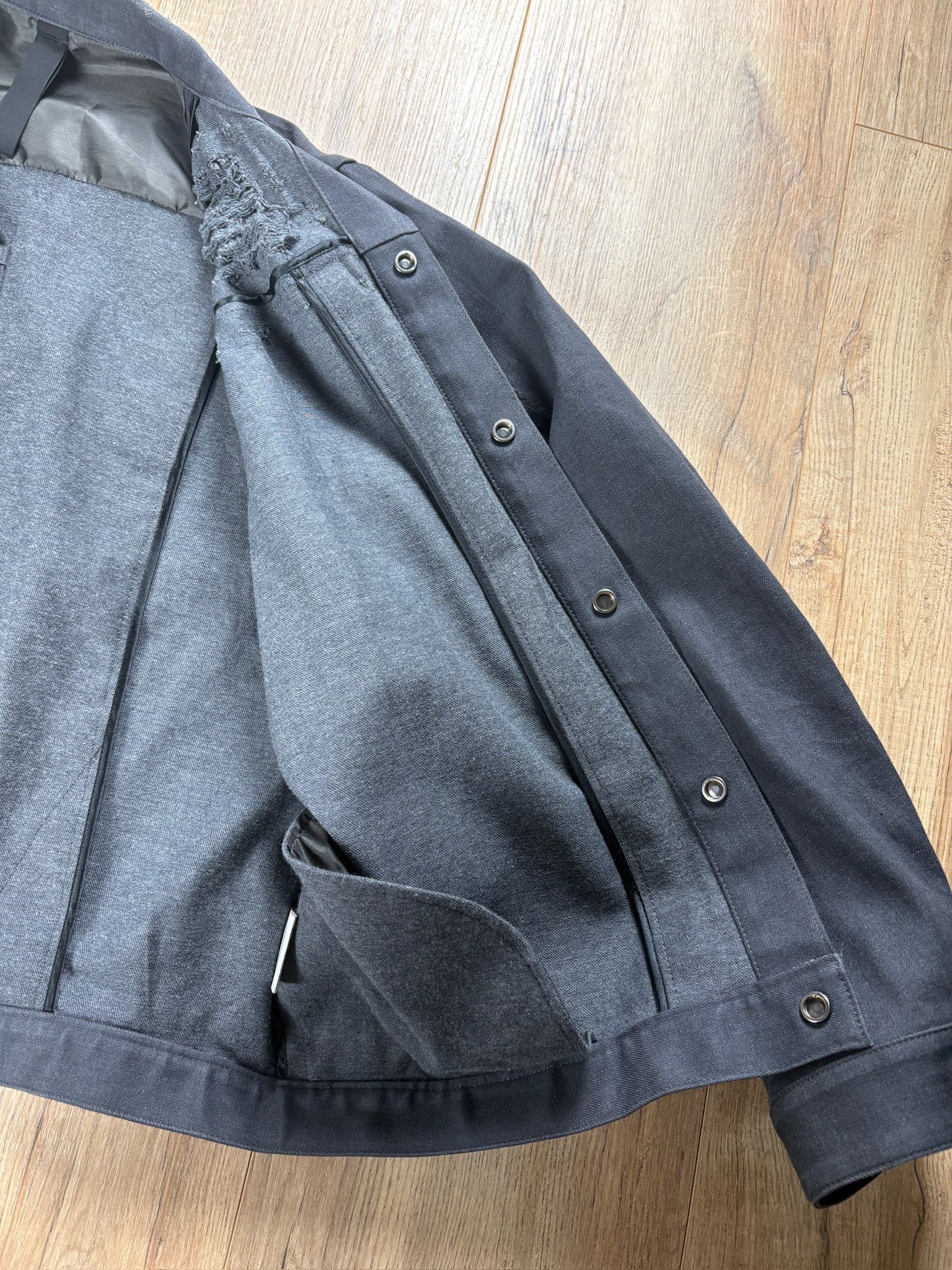 Japanese Brand Shinya Kozuka Oversized Distressed Jacket Charcoal Grey Size US M / EU 48-50 / 2 - 16 Thumbnail