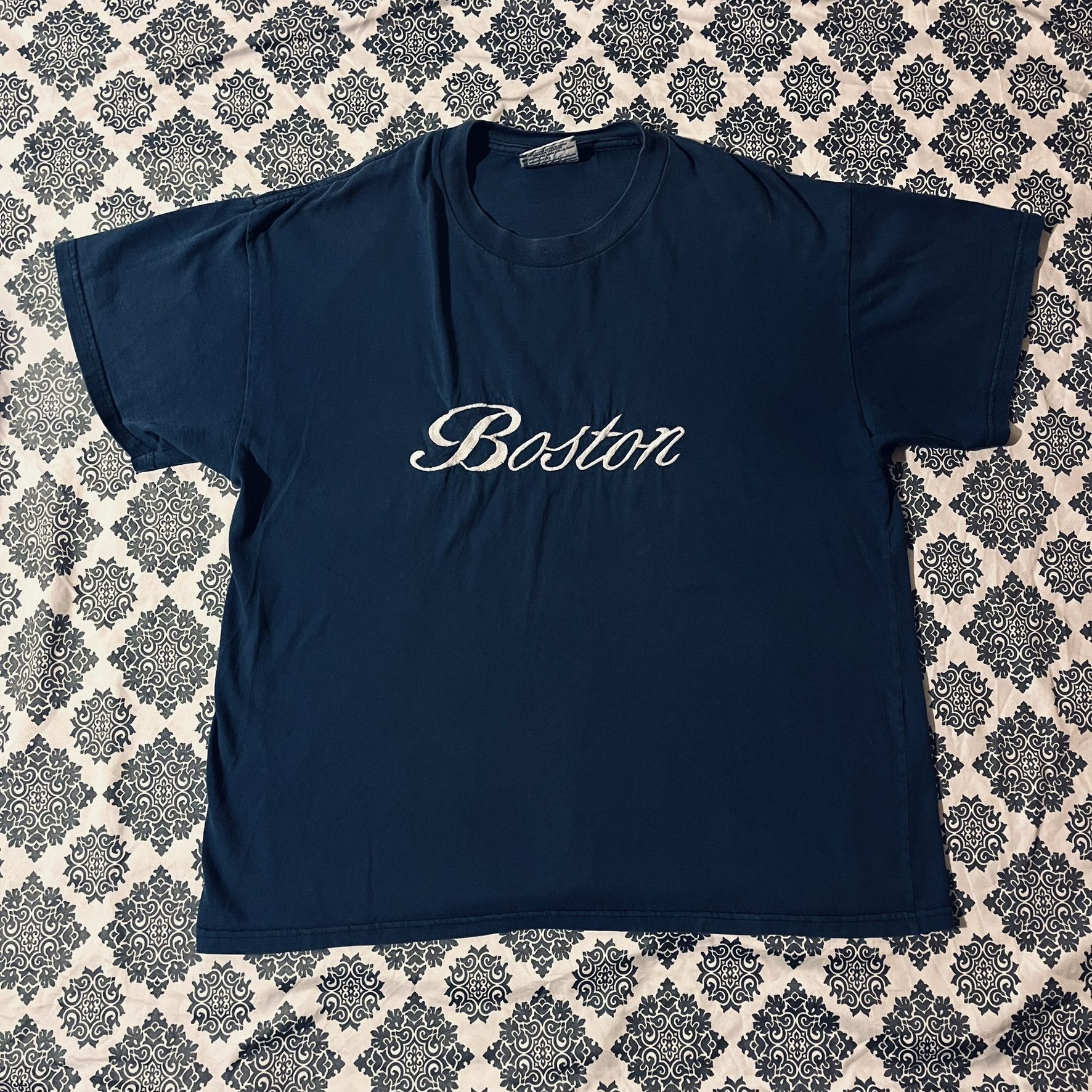 Lee × Vintage VTG 90s Boston Destination Travel Embroidered Simple Tee Size US L / EU 52-54 / 3 - 2 Thumbnail