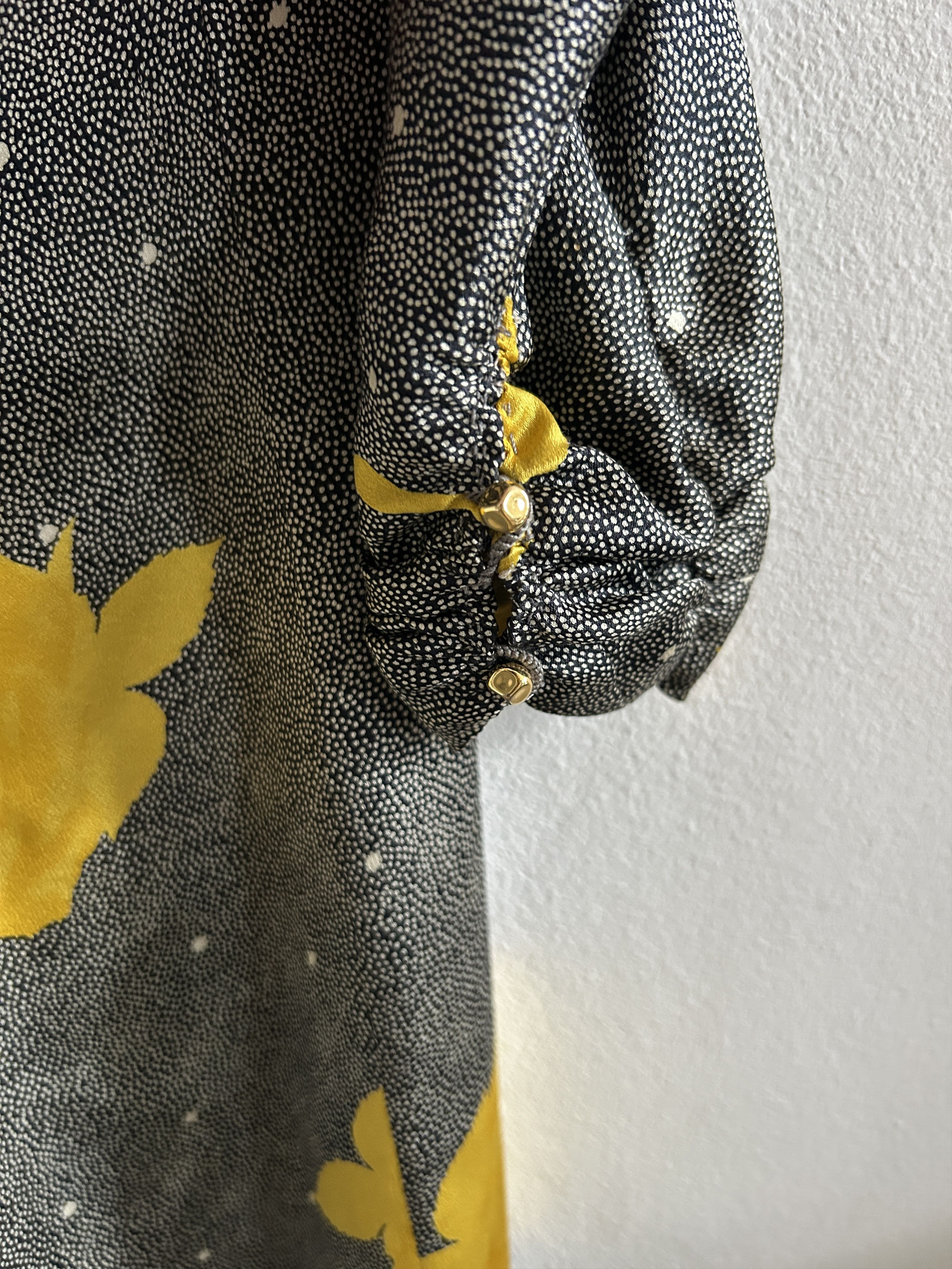 Vintage Vintage 80s Yellow Rose Print Wiggle Dress Size M / US 6-8 / IT 42-44 - 11 Thumbnail