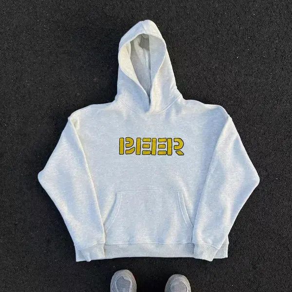 VIBE Hip Hop Yellow Circle Letter Print XXL Hooded Sweatshirt Size US XXL / EU 58 / 5 - 4 Thumbnail