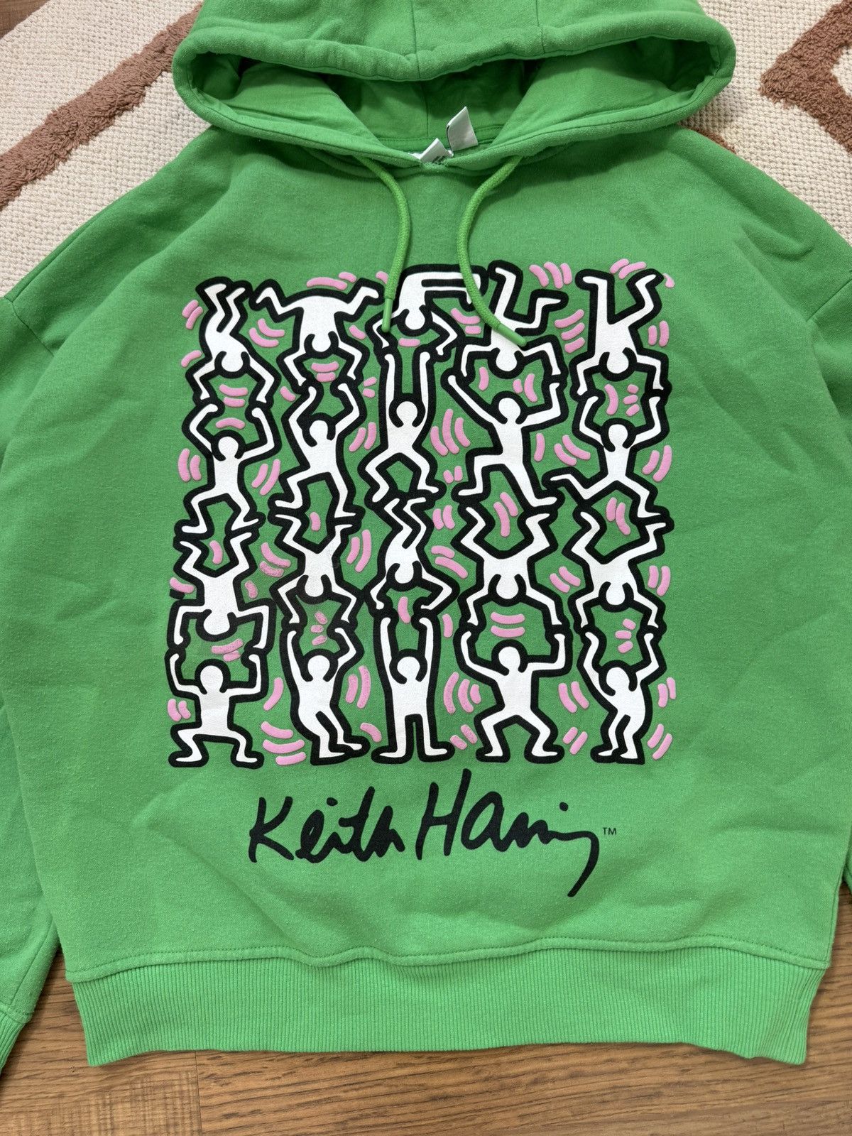 Keith Haring KEITH HARING GREEN PRINTED BOXY FIT HOODY Size XXS / US 00 / IT 34 - 3 Thumbnail