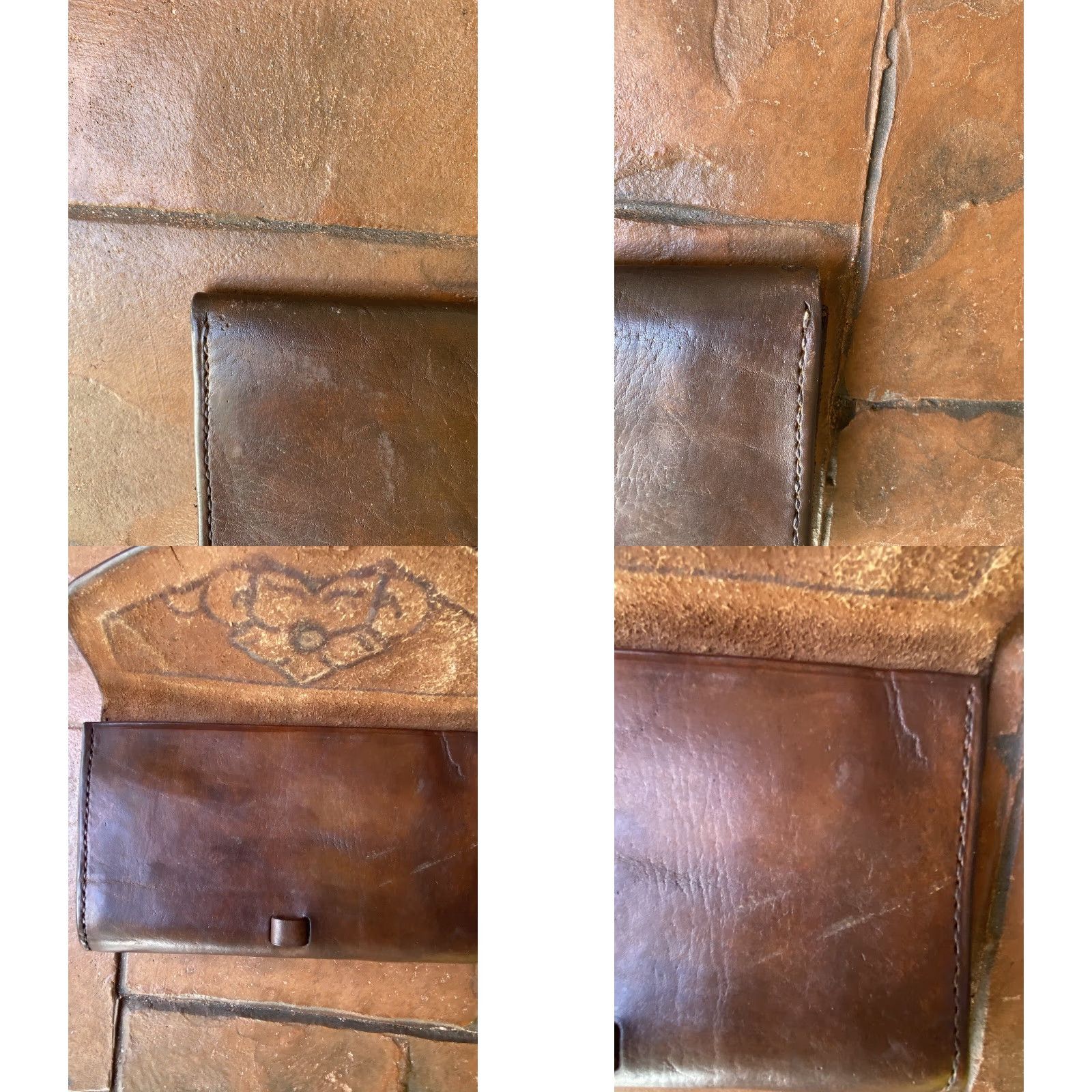 Vintage VINTAGE Leather Western Hand Tooled Embossed Clutch Envelope Purse Bag 9" Brown Women Clutch Western Bag Size ONE SIZE - 8 Thumbnail