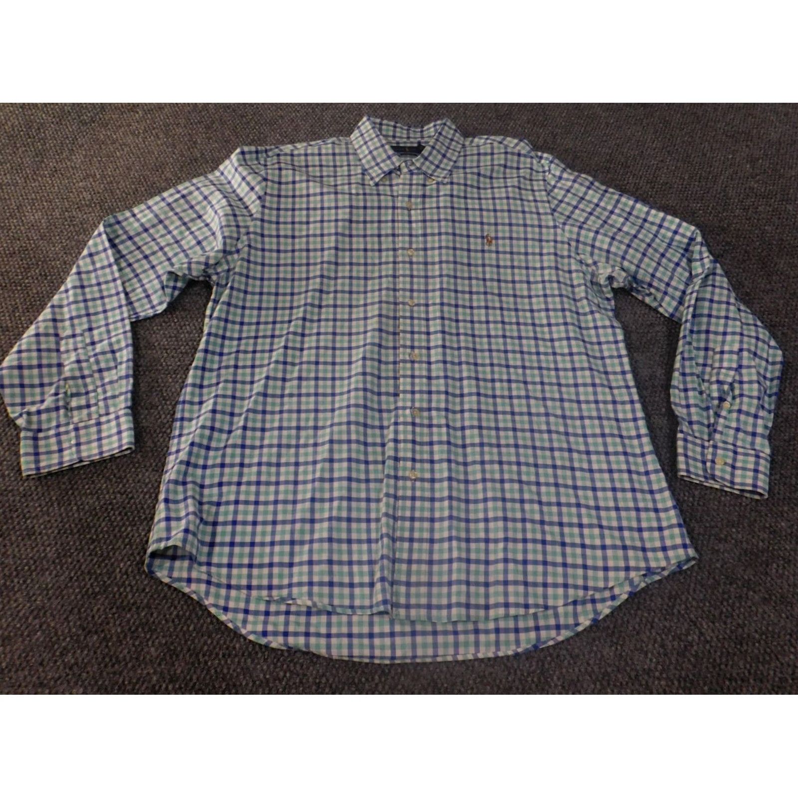Ralph Lauren Ralph Lauren Mens Shirt XL plaid button-up casual preppy blue pink mulberry? Size US XL / EU 56 / 4 - 2 Thumbnail
