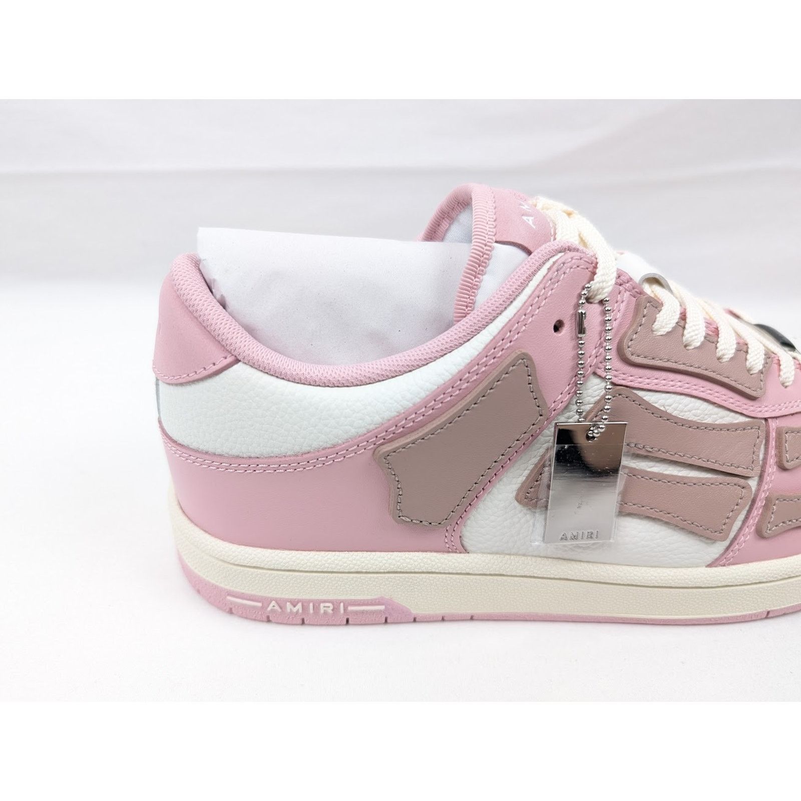 Amiri o1rshd1 Skelton Low-Top Sneakers in Rose Pink/White Size US 13 / EU 46 - 4 Thumbnail