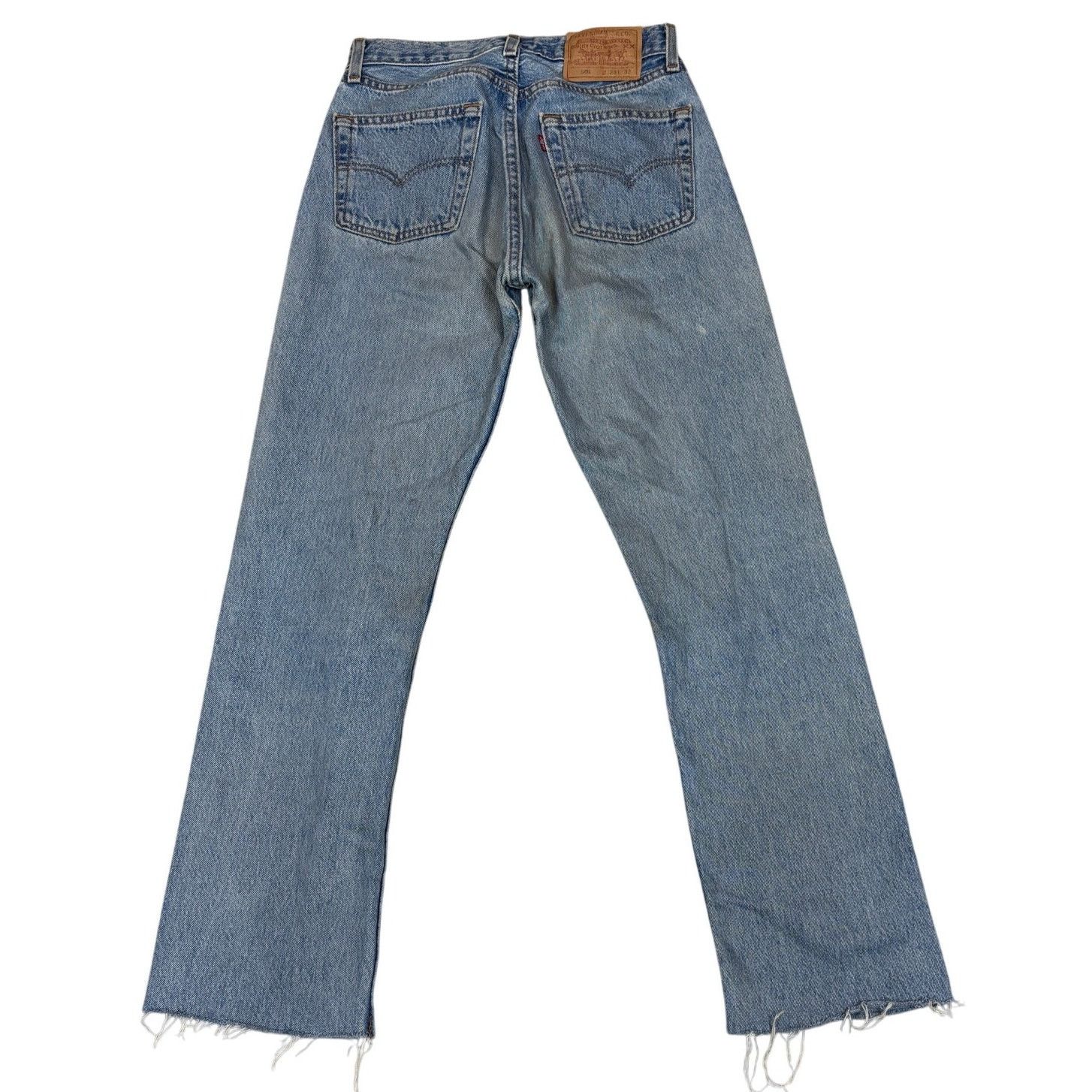 Levi's × Vintage Vintage 90s Levi's 501 Raw Hem Straight Jeans 28x32 USA Size US 28 / EU 44 - 1 Thumbnail