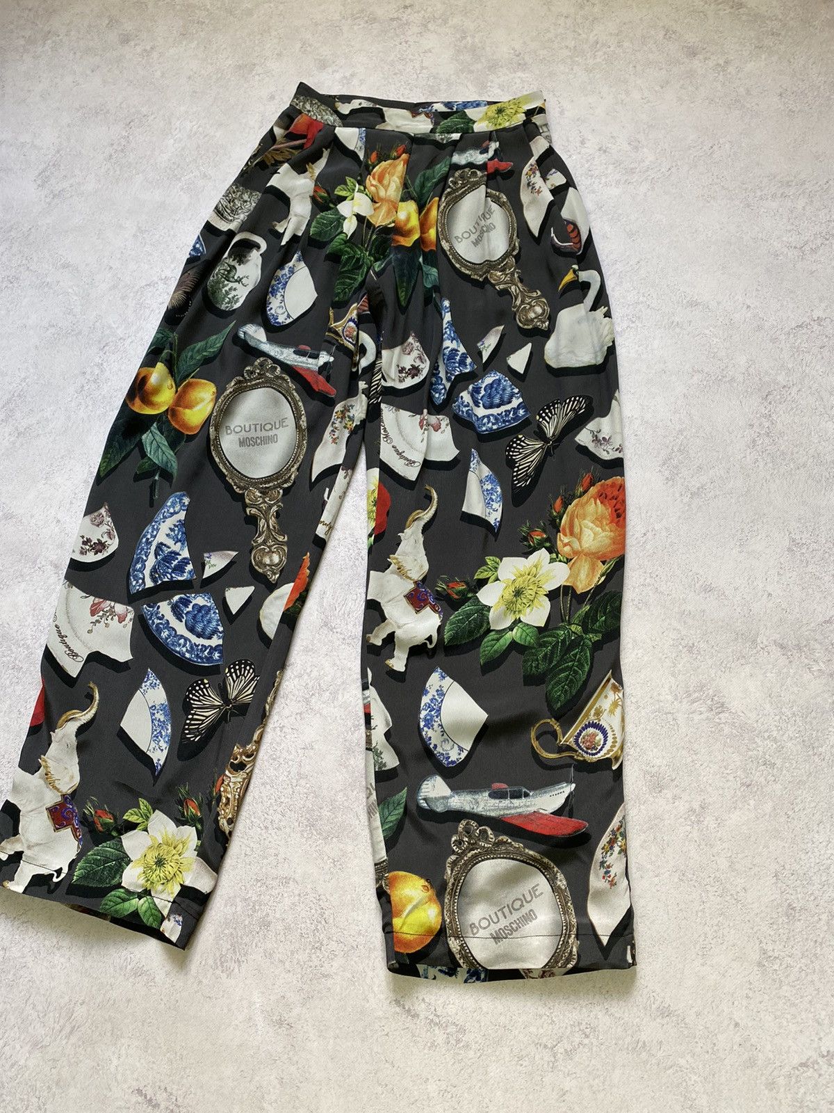 Moschino Womens Moschino Boutique Multicolor Silk Pants Size 40 Size 27" / US 4 / IT 40 - 2 Thumbnail