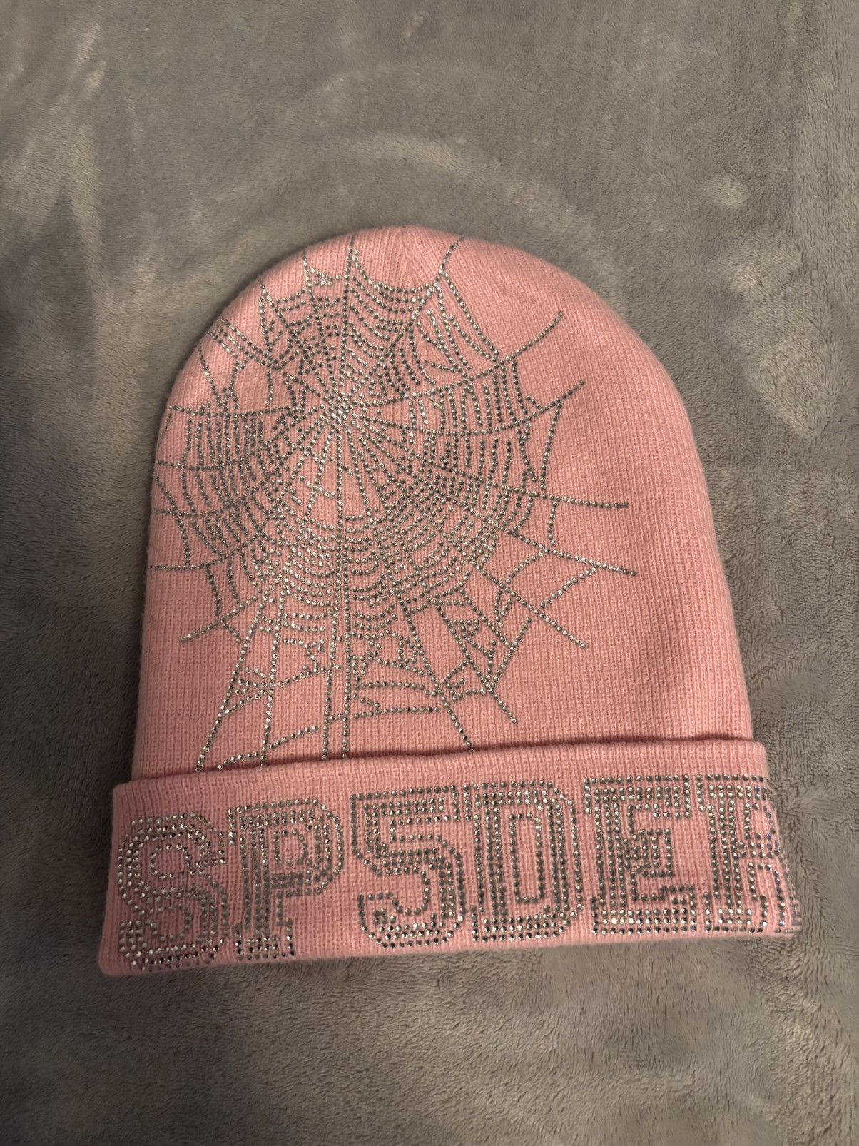 Sp5der Pink rhinestone sp5der beanie Size ONE SIZE - 1 Thumbnail