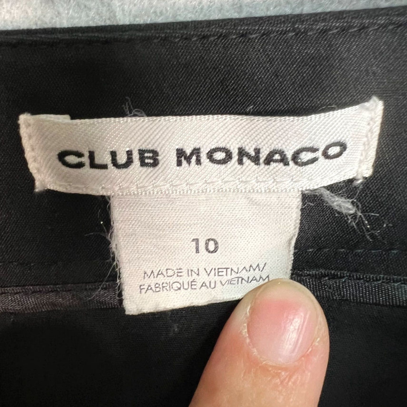 Club Monaco Club Monaco Womens Size 10 Black Slim-Fit Pants Viscose Blend Size 32" / US 10 / IT 46 - 3 Thumbnail