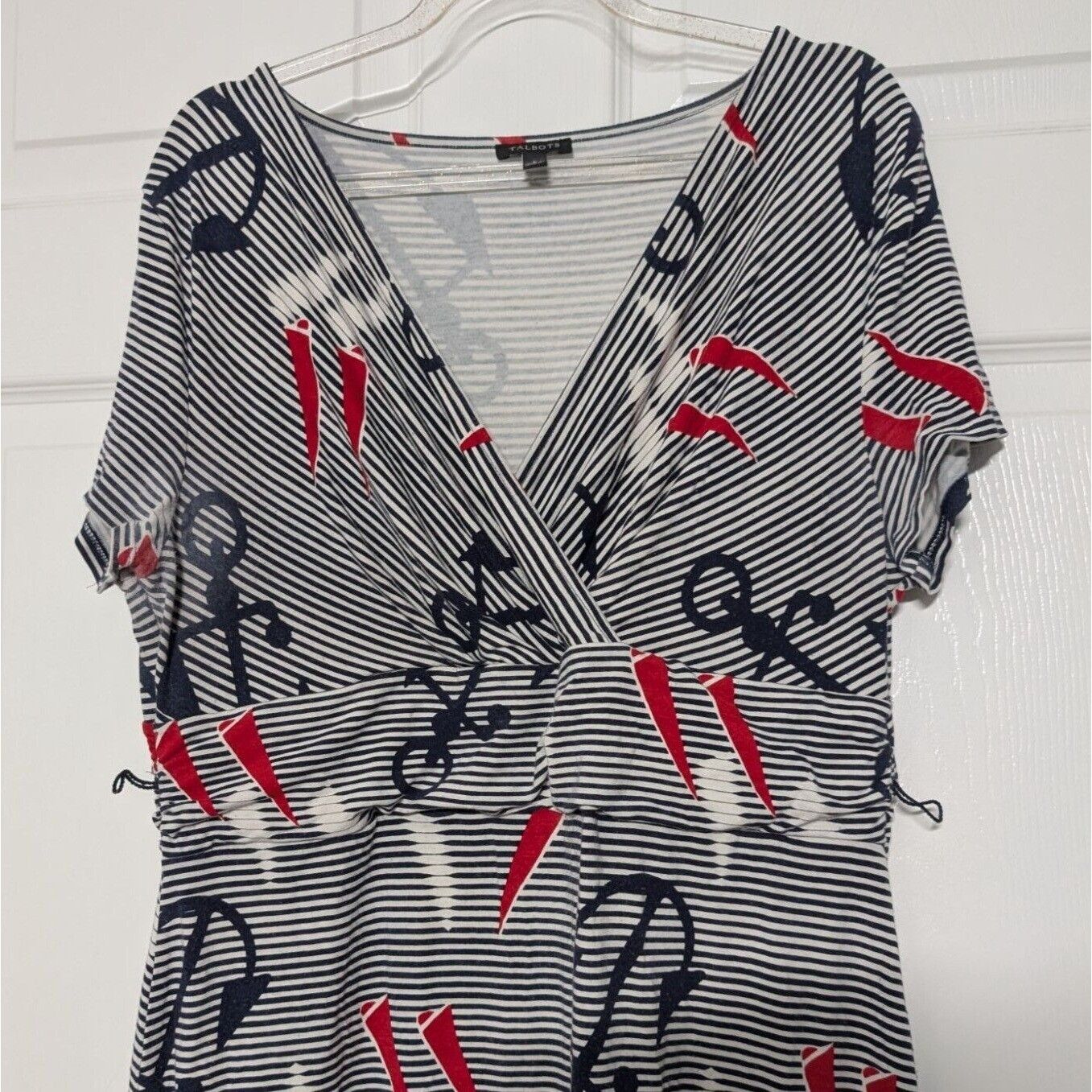Talbots Talbots Stripe Anchor Dress Womens Size Large Blue Nautical Size L / US 10 / IT 46 - 2 Thumbnail