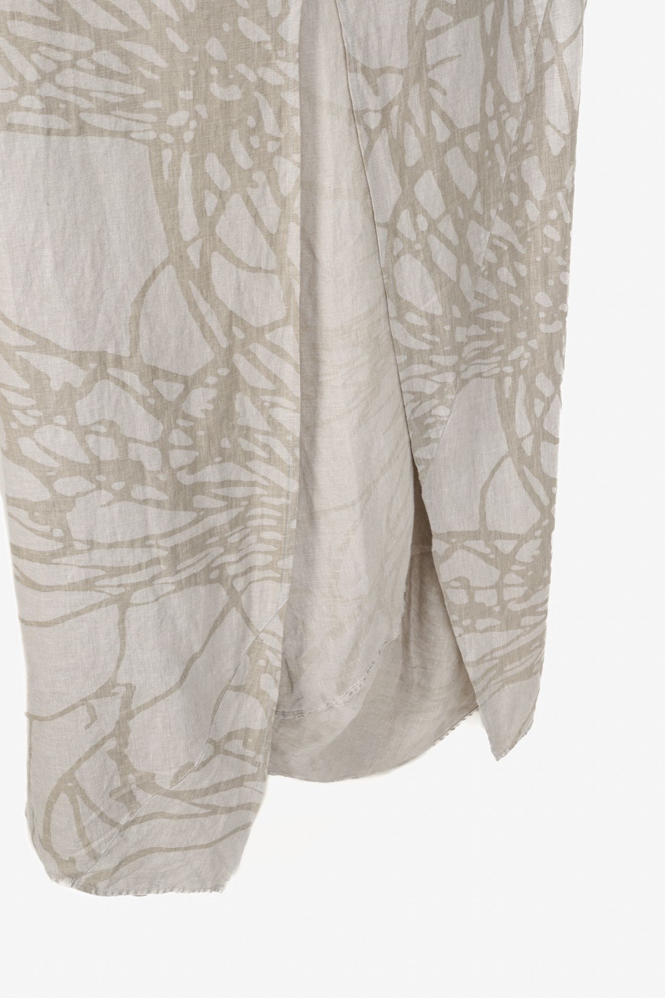 Other Oska Tuelo Taupe Branch-Print Linen Balloon-Hem Dress Size L / US 10 / IT 46 - 7 Thumbnail