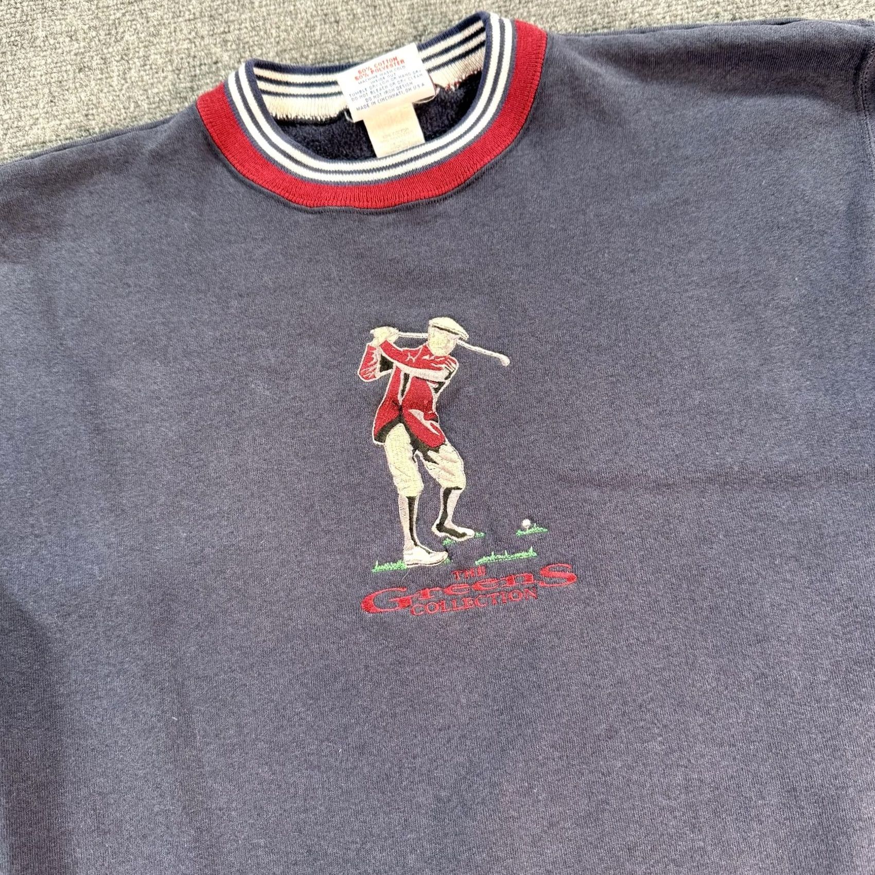 Vintage VINTAGE Crable Sweatshirt Mens M Navy Greens Collection Golf USA Made 90s Mens Size US M / EU 48-50 / 2 - 2 Thumbnail