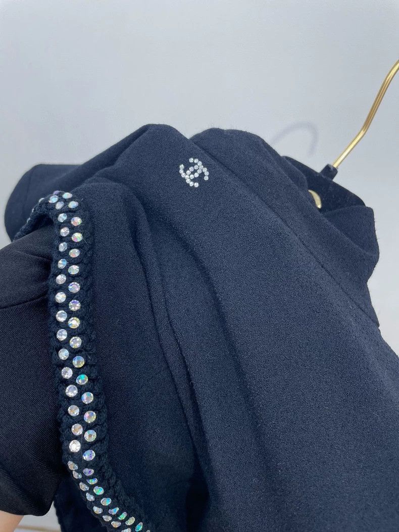 Chanel Black Cropped Long Sleeve Top