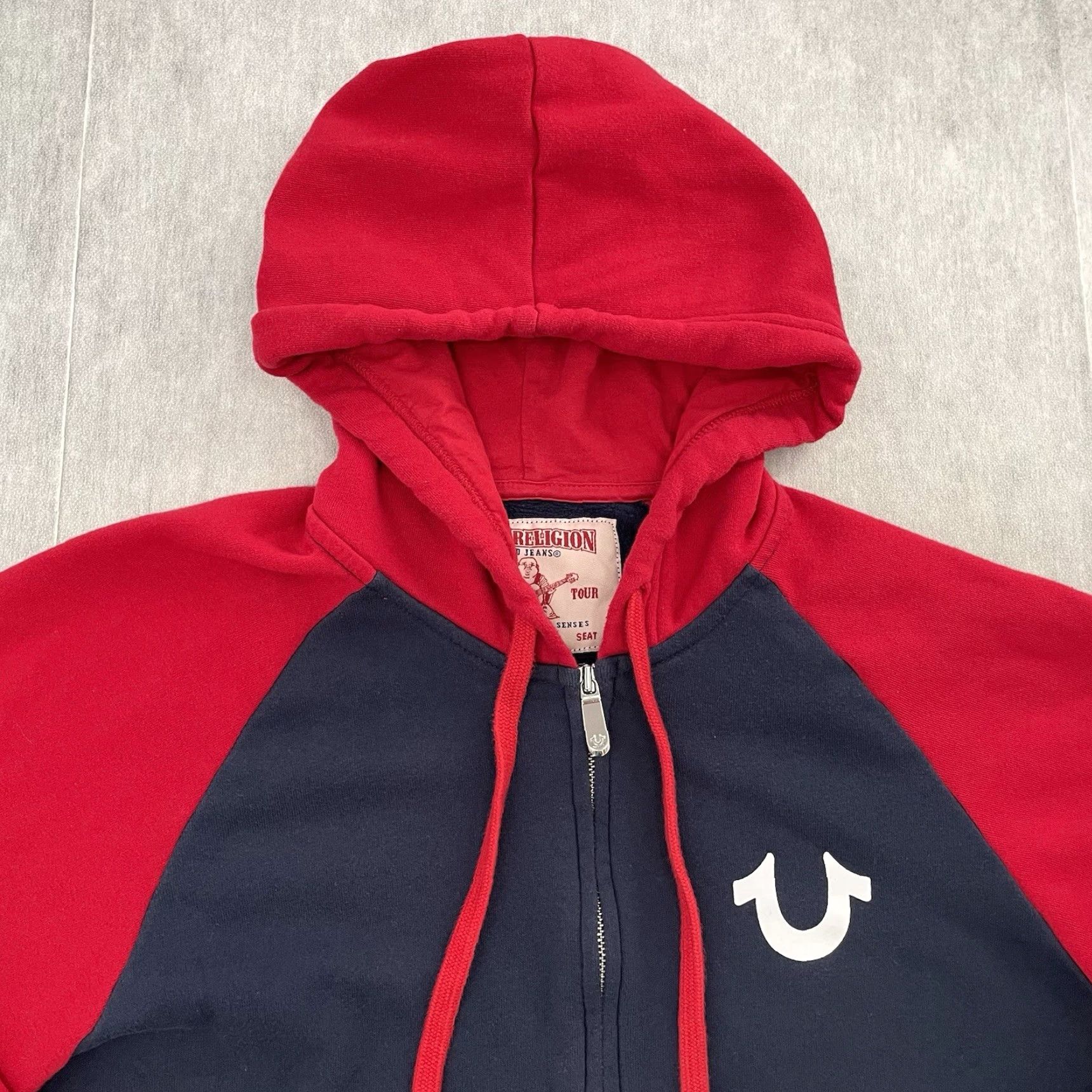 True Religion True Religion Men Hoodie XL Red Blue Full Zip Sweatshirt Streetwear Y2K Buddha City Classic Designer Hip Hop Retro School USA Size US XL / EU 56 / 4 - 3 Thumbnail