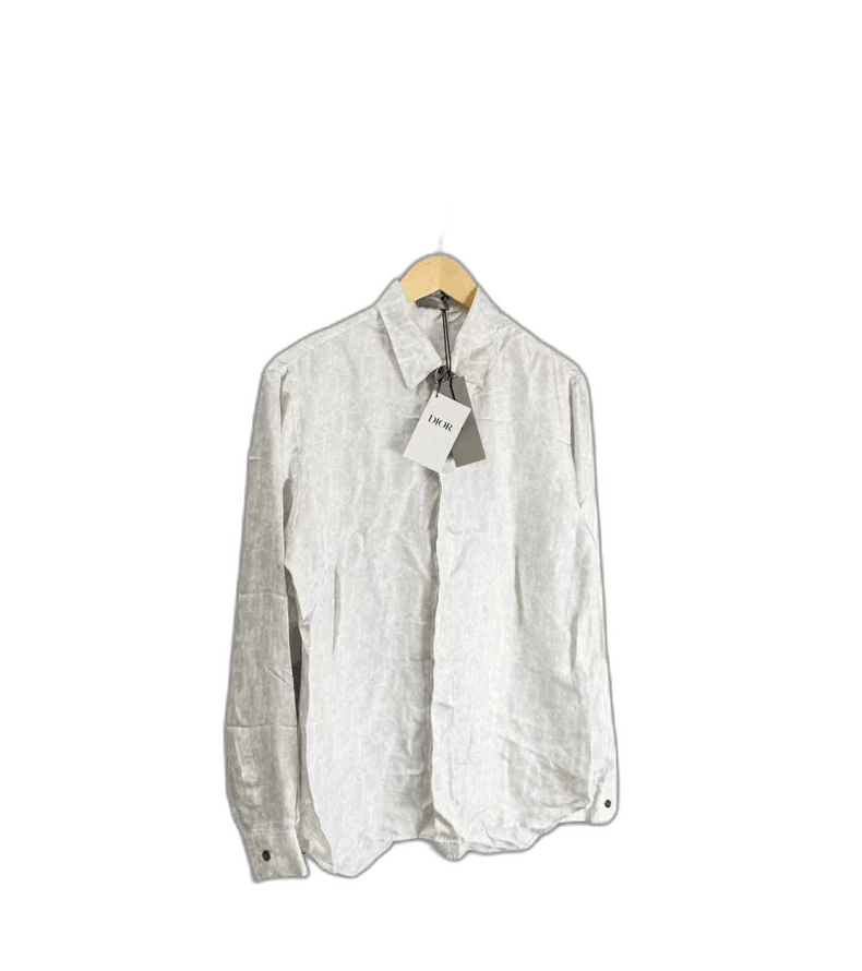 Dior Dior Off-White Full Print Silk Shirt Size US M / EU 48-50 / 2 - 1 Thumbnail