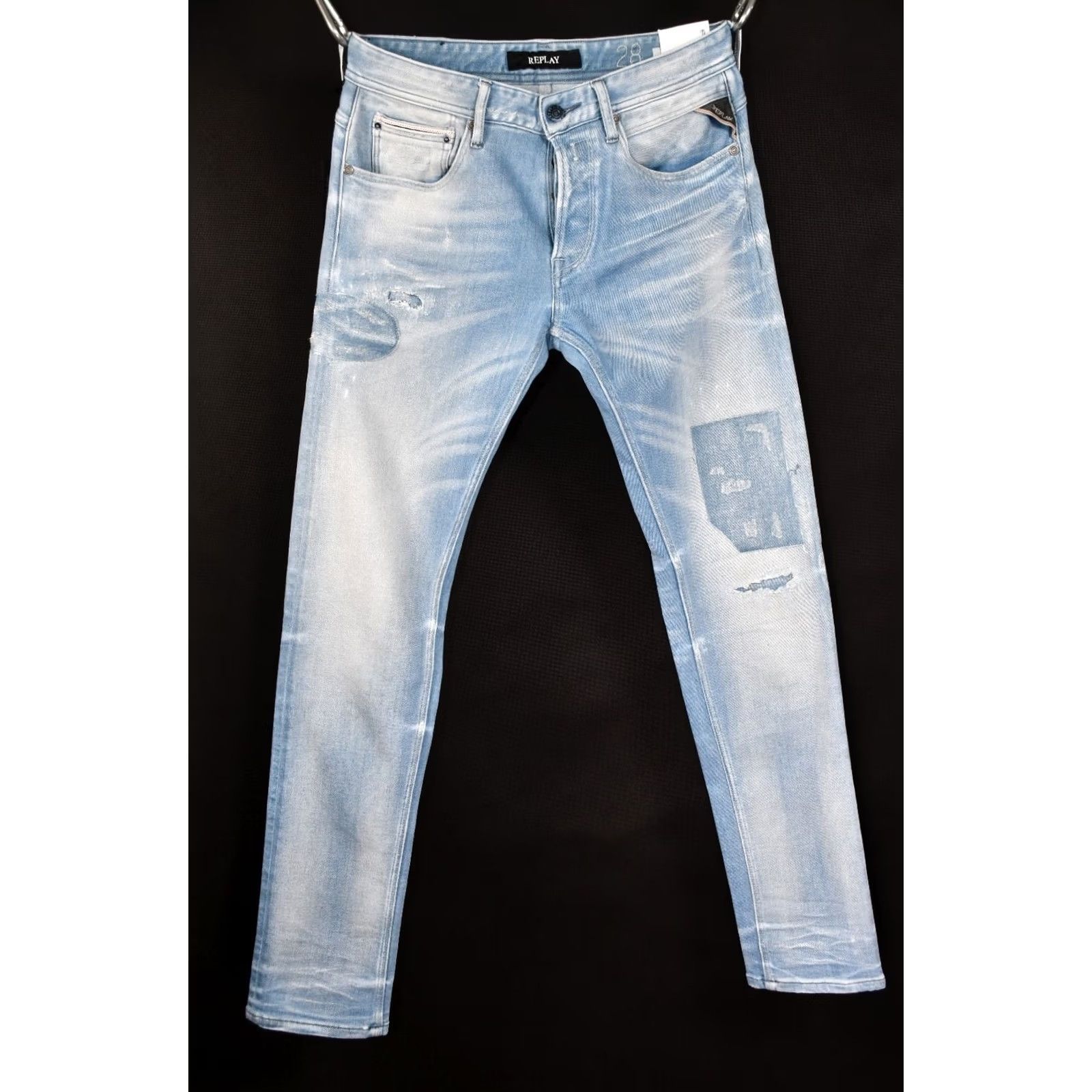 Replay Replay Ronas Greencast Power Stretch Denim Distressed Men's Jeans W28 L34 Slim Skinny Size US 28 / EU 44 - 2 Thumbnail