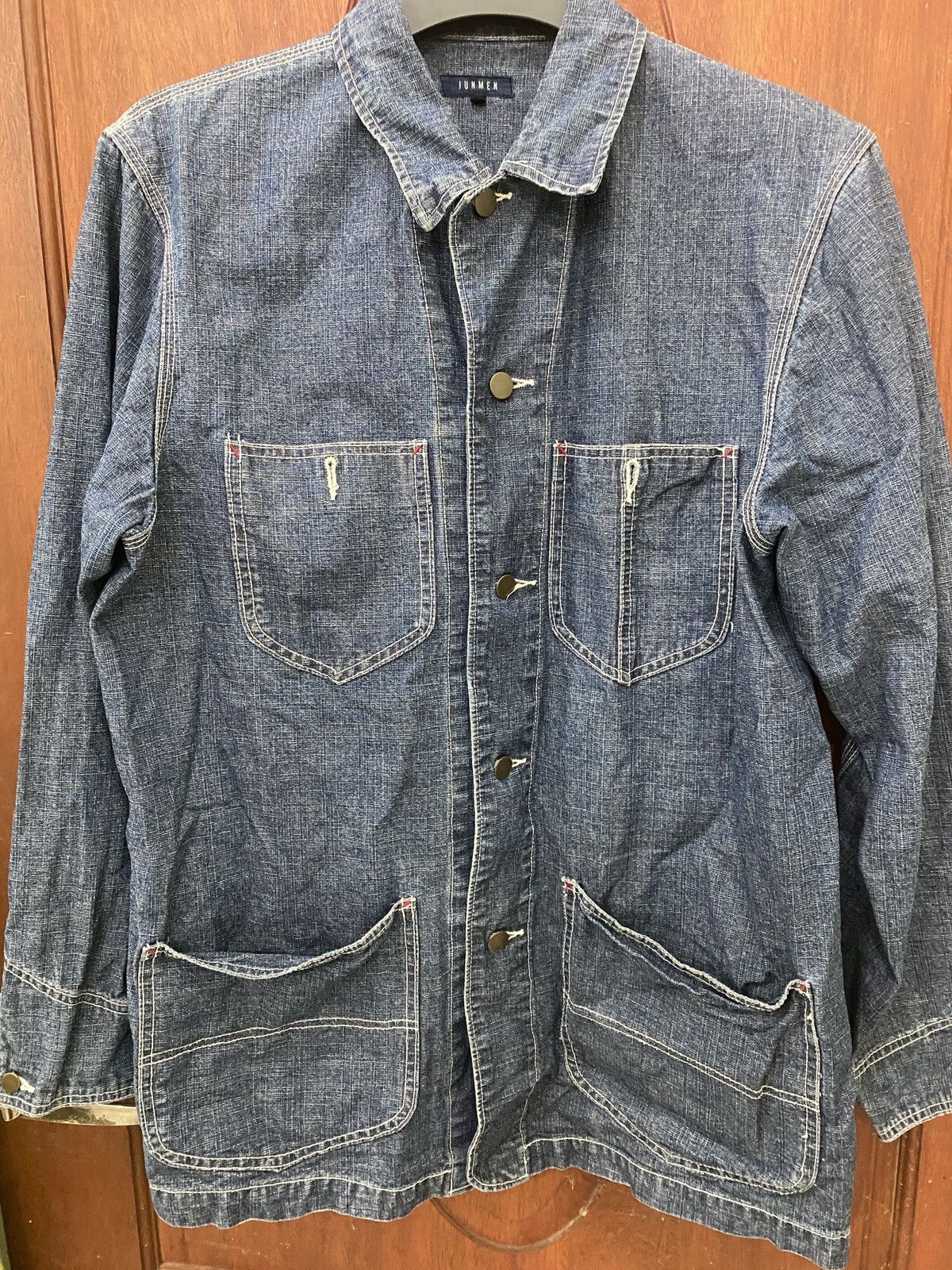 Japanese Brand JUNMEN Denim Worker Jacket Size US L / EU 52-54 / 3 - 3 Thumbnail