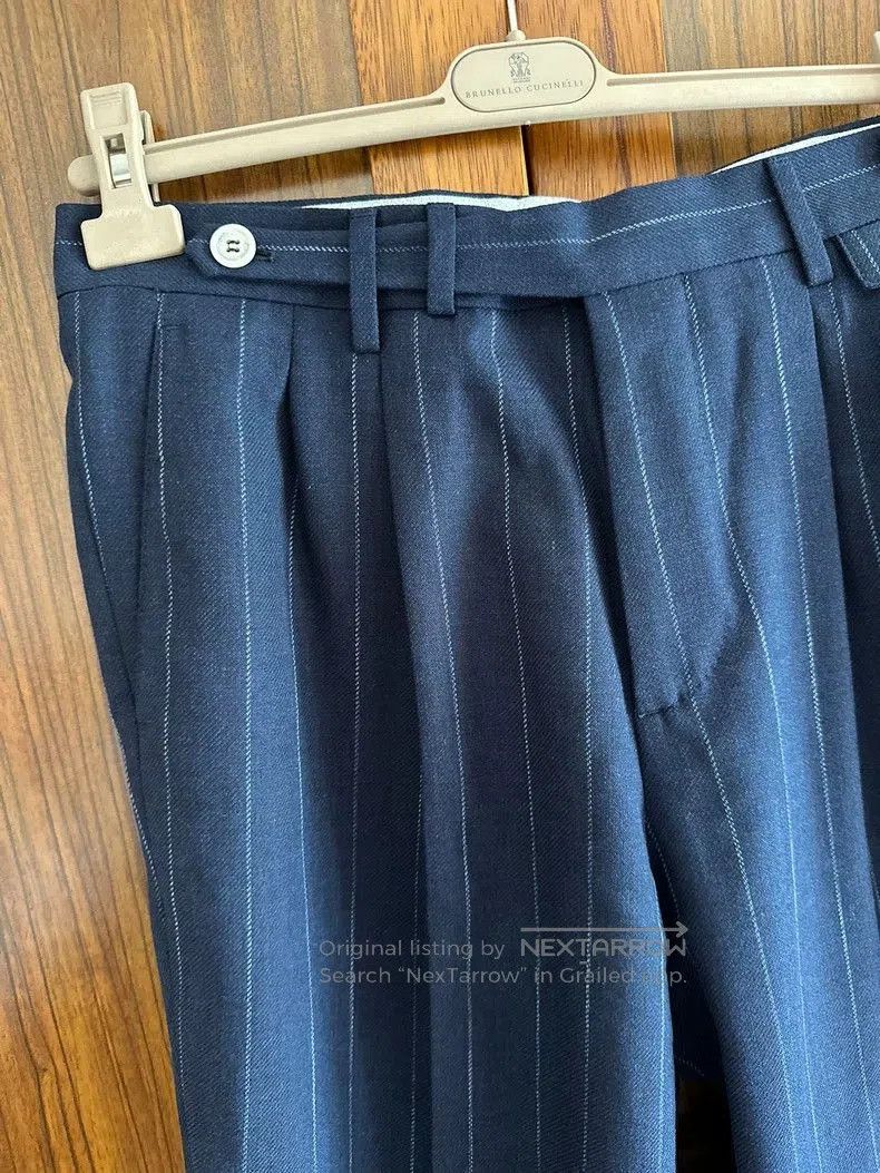 Brunello Cucinelli Brunello Cucinelli Men's Striped Trousers. Size US 32 / EU 48 - 2 Thumbnail