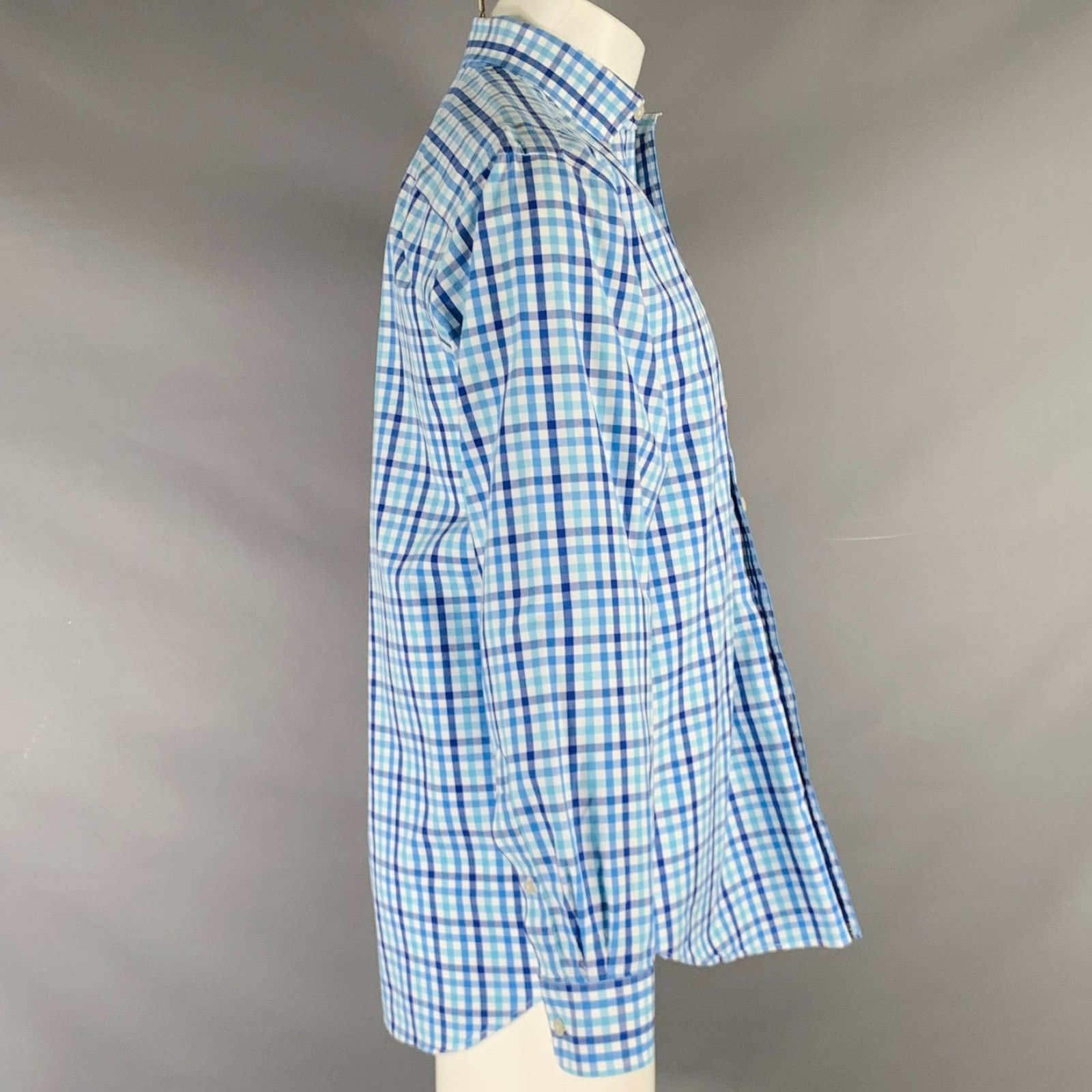 Vineyard Vines Blue White Checkered Cotton One pocket Long Sleeve Shirt Size US M / EU 48-50 / 2 - 3 Thumbnail
