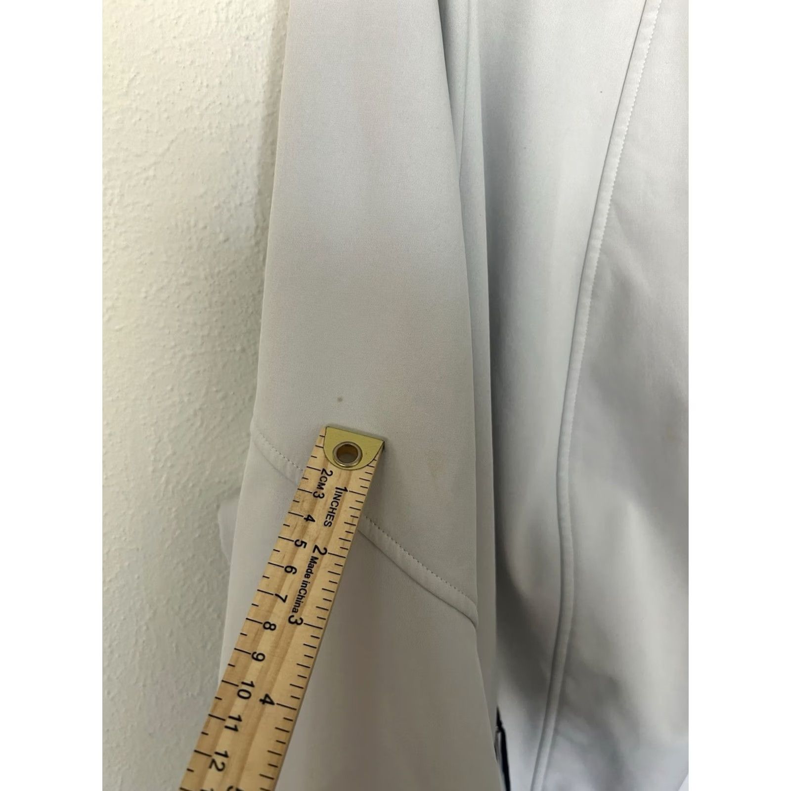 Vintage Ulla Popken Hooded Softshell Rain Jacket Plus Size 32/34 Beige Grey Zip Pockets Windproof Water Resistant Lined Coat Women Size XXS / US 00 / IT 34 - 7 Thumbnail