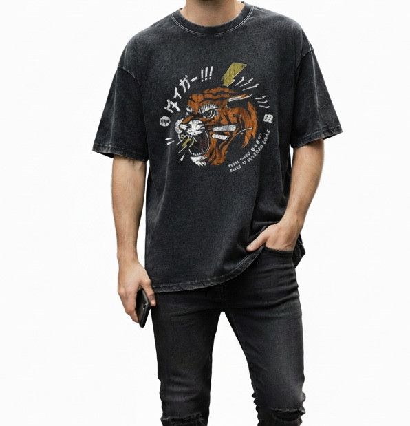 Other Y2K Streetwear Japan Tiger Print Washed T-Shirt Size US S / EU 44-46 / 1 - 2 Thumbnail