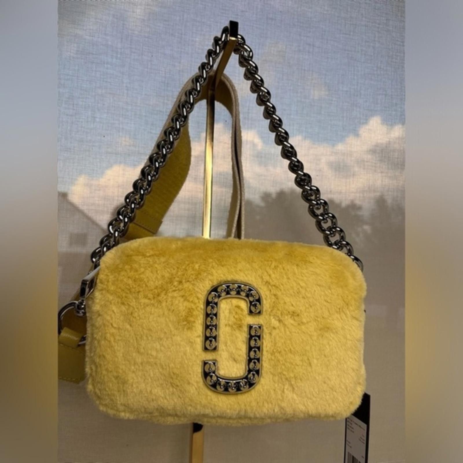 Marc Jacobs Marc Jacobs Stylish Yellow Faux Fur Bag with Chain Strap NWT Size ONE SIZE - 1 Thumbnail