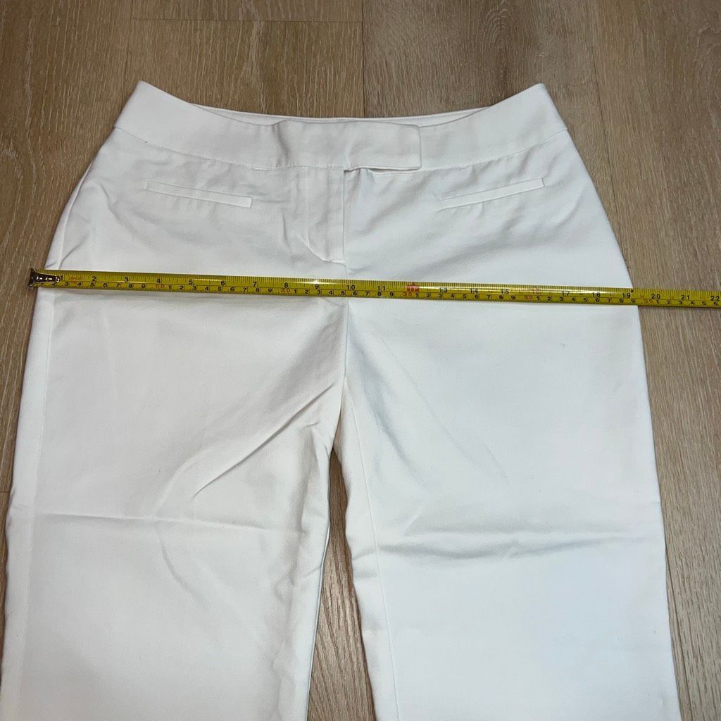 Apt. 9 Apt. 9 White Capri Cropped Trouser Pants, Back Slit Pockets, Size 28" / US 6 / IT 42 - 5 Thumbnail