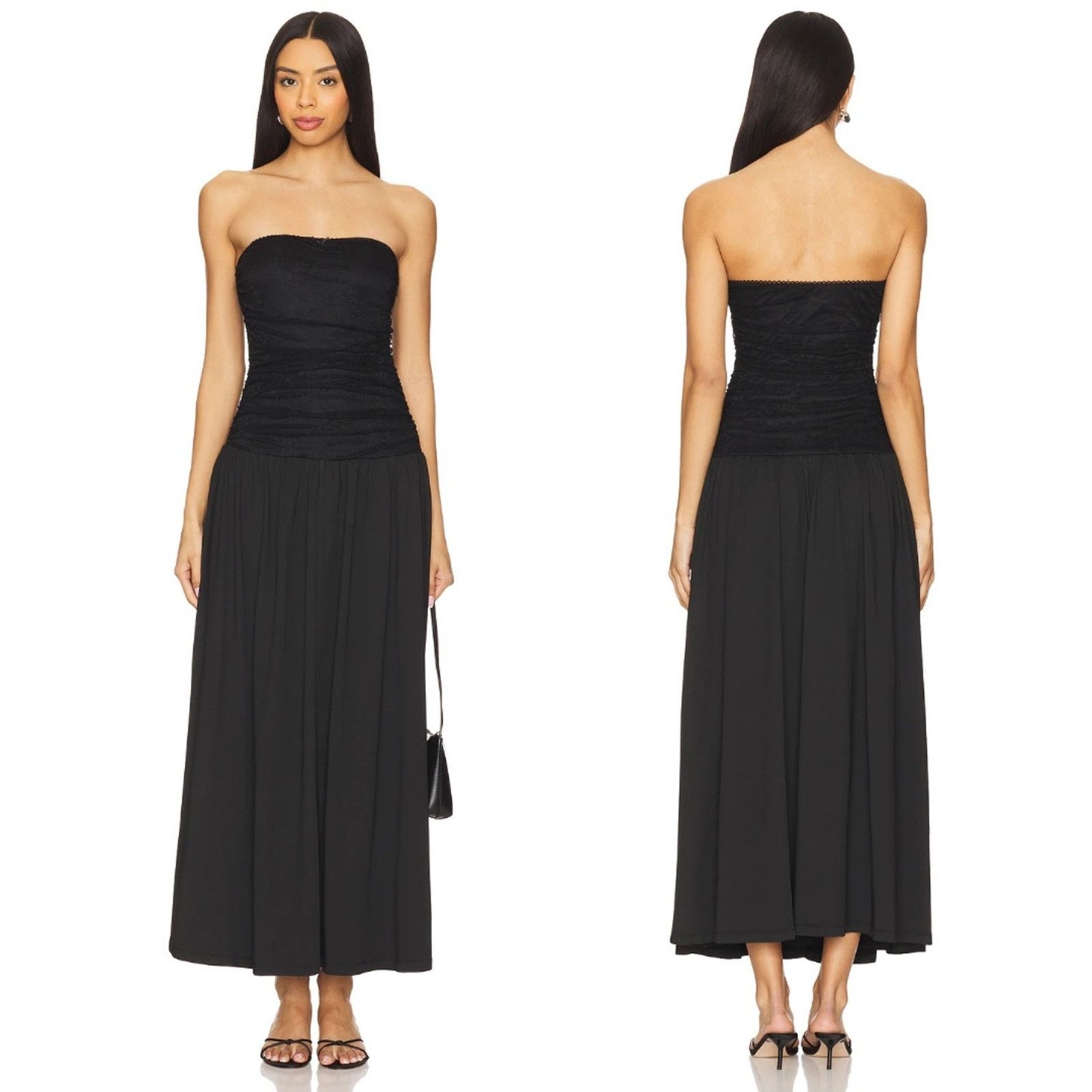 REVOLVE NIA | NWT Santal Dress in Black Strapless A-line Midi XS Size S / US 4 / IT 40 - 1 Thumbnail