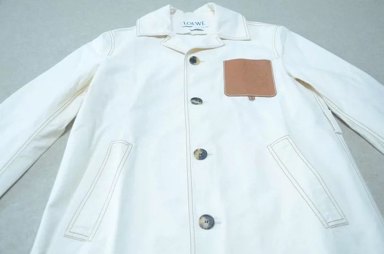 Loewe LOEWE White American windbreaker coat Size S / US 4 / IT 40 - 2 Thumbnail