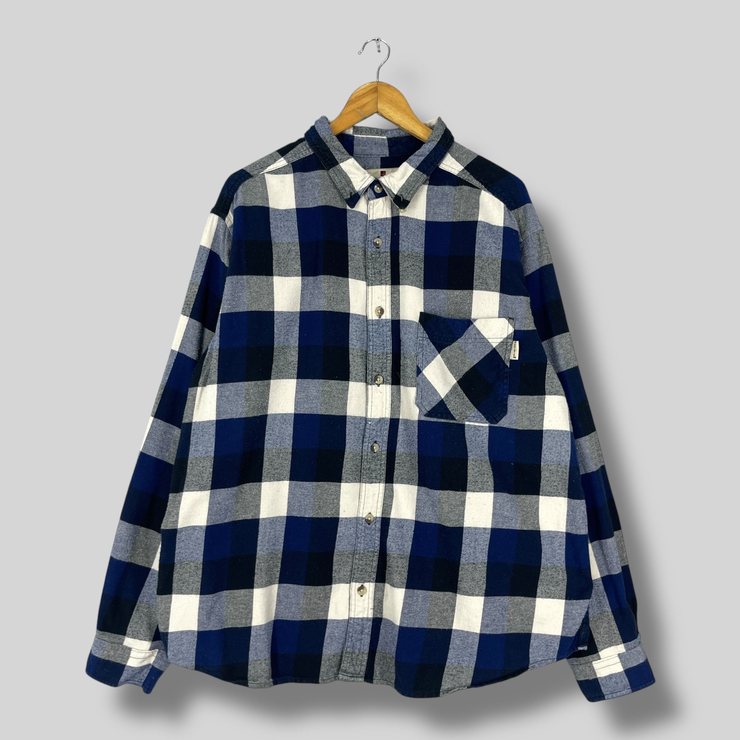 Woolrich Woolen Mills Vintage Y2K WOOLRICH Checkered Blue/Black Flannel Shirt Size US XXL / EU 58 / 5 - 1 Thumbnail