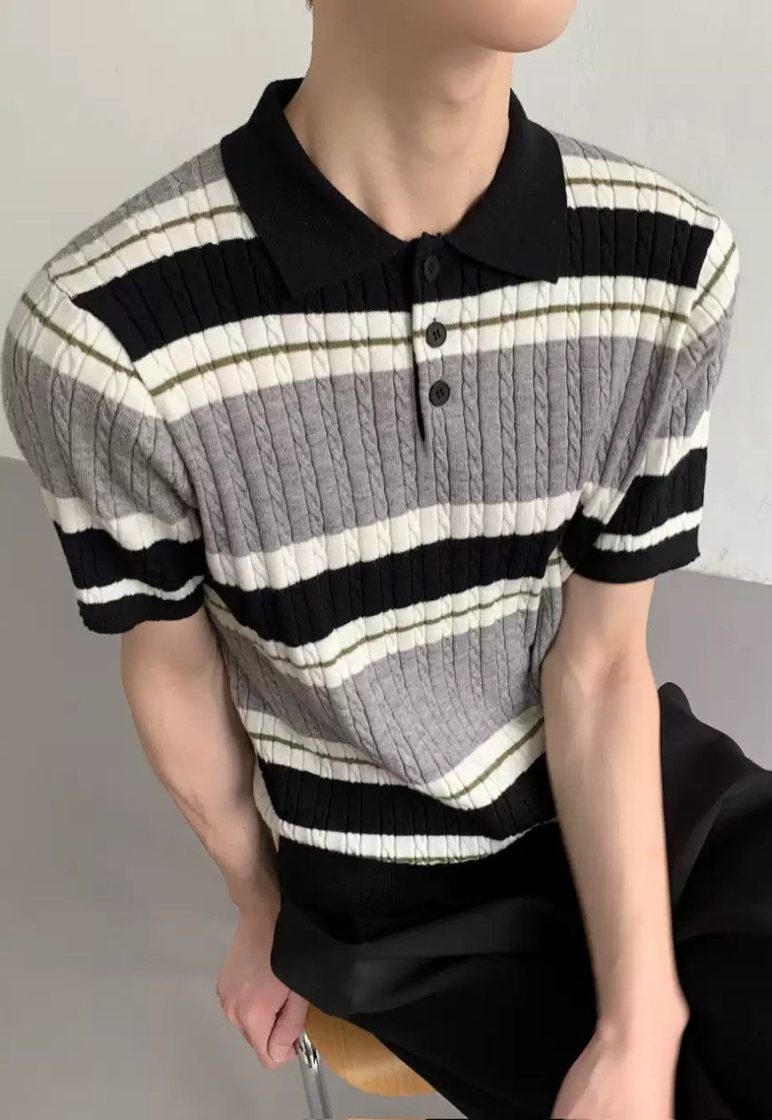 Other Men's Vintage Stripe Knit Polo Size US M / EU 48-50 / 2 - 1 Thumbnail