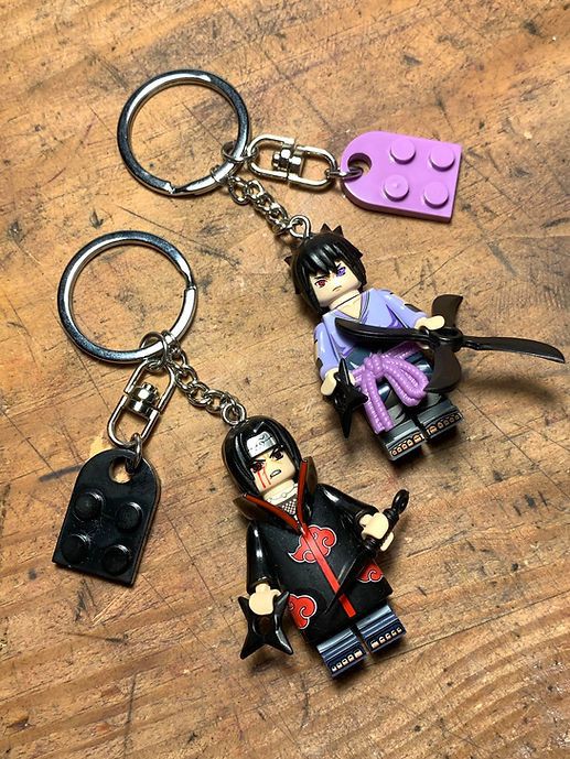 Anime Naruto Sasuke Itachi Uchiha minifigure keychain anime Size ONE SIZE - 3 Thumbnail